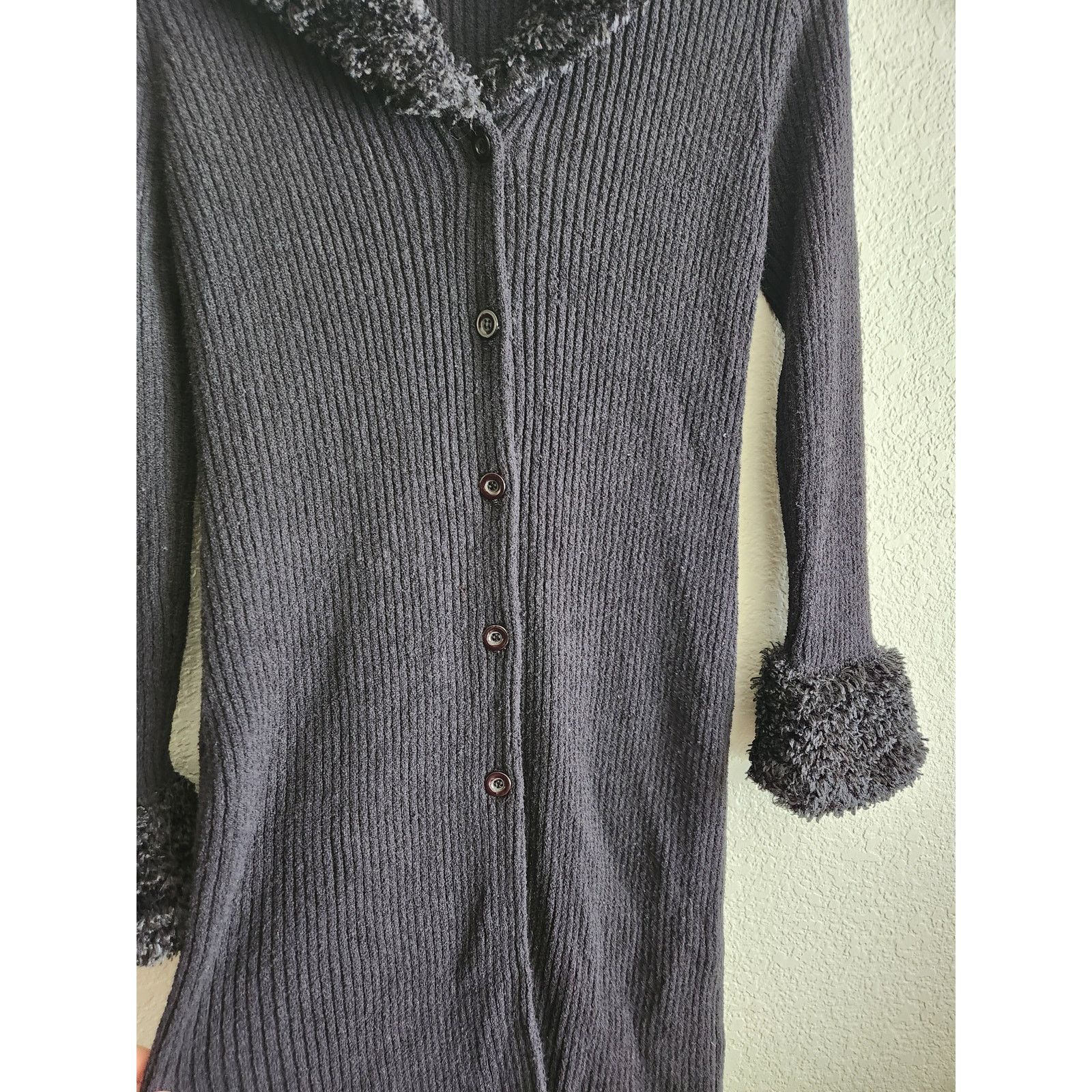 Other Y2k Georgiou Studio Women's Faux Fur Trim Long Sweater-Small Size S / US 4 / IT 40 - 3 Thumbnail
