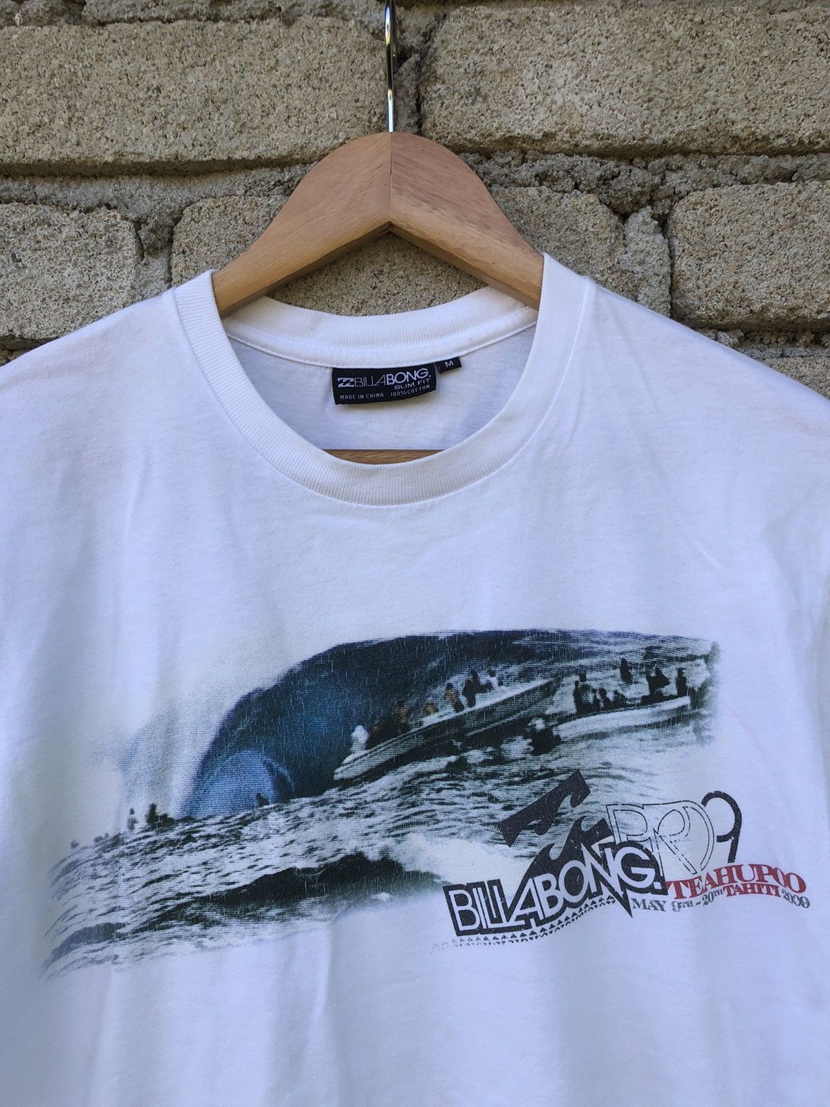 Billabong Vintage Y2K Billabong PRO 9 Teahupoo Tahiti Tshirt Size US M / EU 48-50 / 2 - 2 Thumbnail