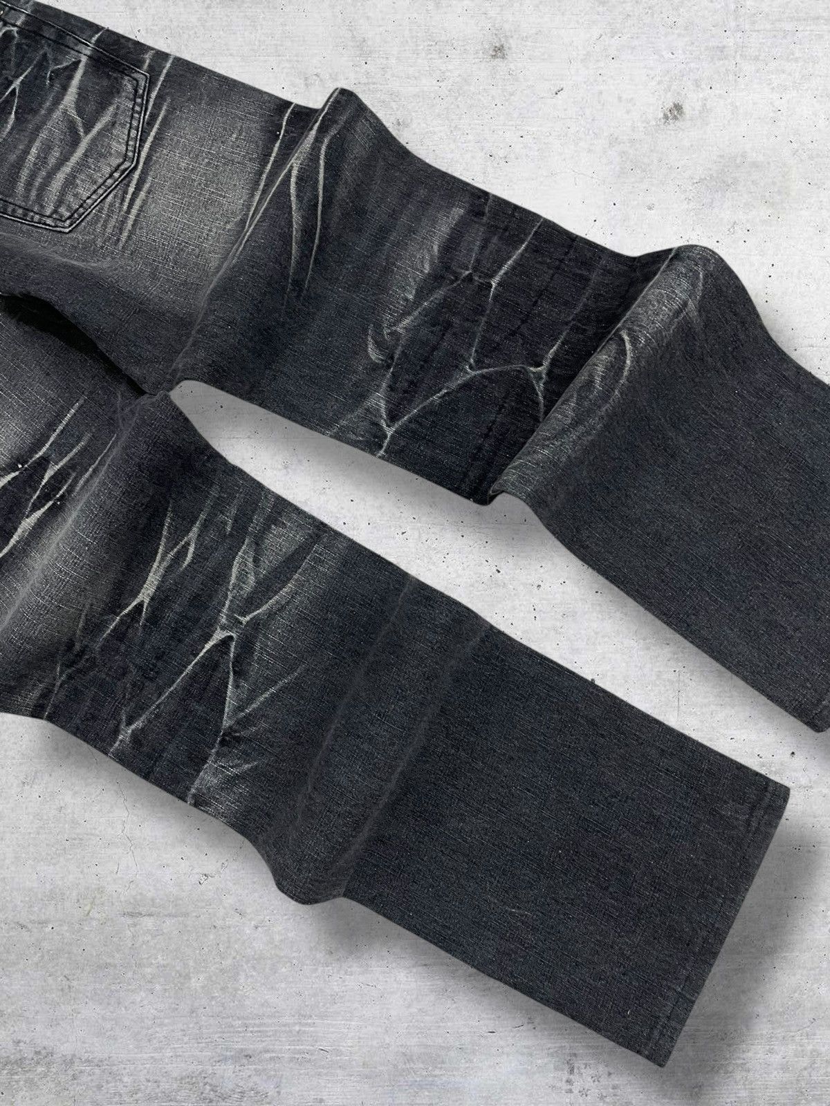 LOWBOX VINTAGE LOWBOX JAPAN OG 90S DESIGNER 3D WHISKER EFFECT DENIM Size US 29 - 13 Thumbnail