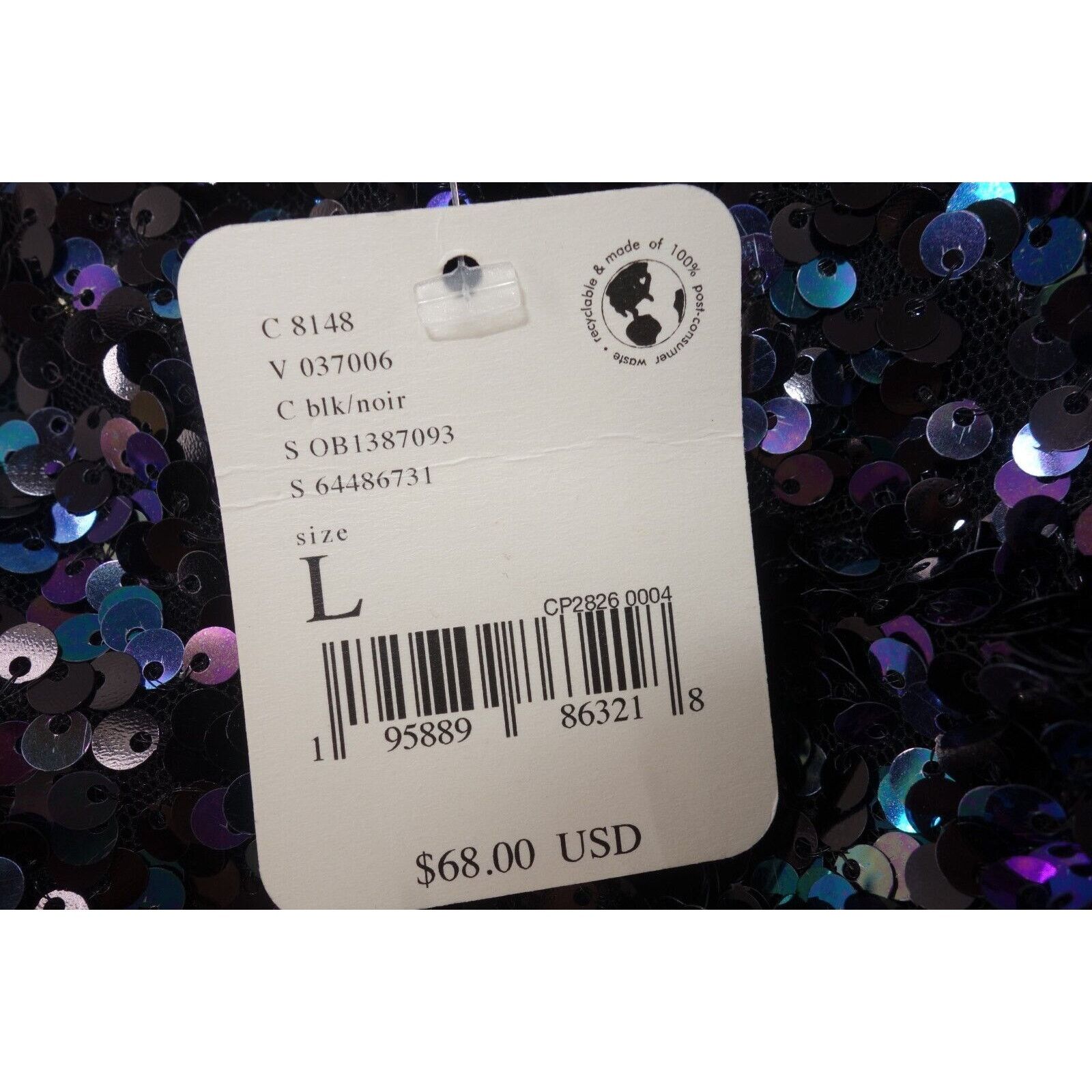Free People NEW Free People Intimately Big Night Sequin Crop Top BLACK Size L / US 10 / IT 46 - 6 Thumbnail