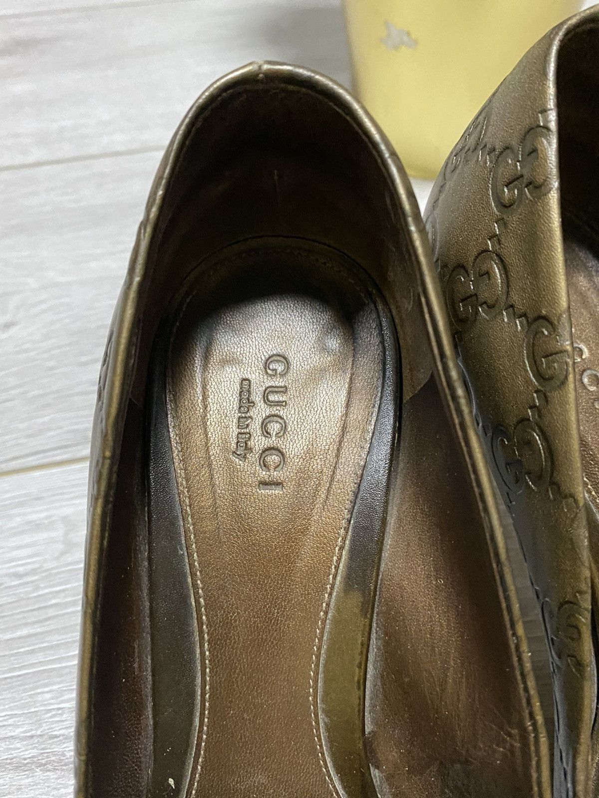 Gucci Gucci horse-bit monogram GG leather heels shoes Size US 8 / IT 38 - 7 Thumbnail