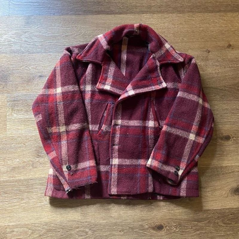 Vintage Vintage 40s/50s Wool Red Plaid Jacket Size US L / EU 52-54 / 3 - 1 Thumbnail