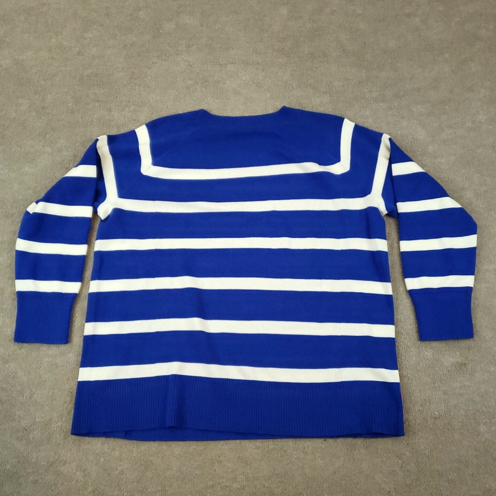 Talbots VINTAGE Talbots Sweater Pullover Womens Plus Size 1X Blue White Striped Lightweight Knitted Casual Size XL / US 12-14 / IT 48-50 - 7 Thumbnail
