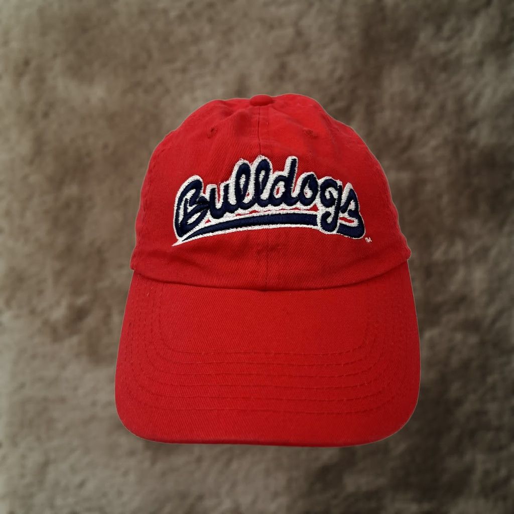 Vintage VTG Bulldogs Hat Cap Strap Back One Size Red Embroidered Baseball Adjustable Y2K Size ONE SIZE - 1 Thumbnail