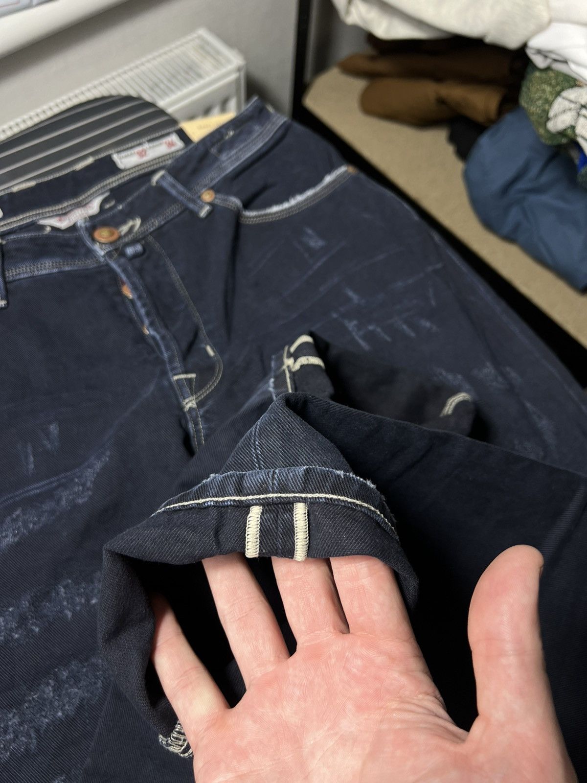 Jacob Cohen Jacob Cohen Premium Edition Denim Jeans Distressed Dark Blue Size US 32 / EU 48 - 16 Thumbnail