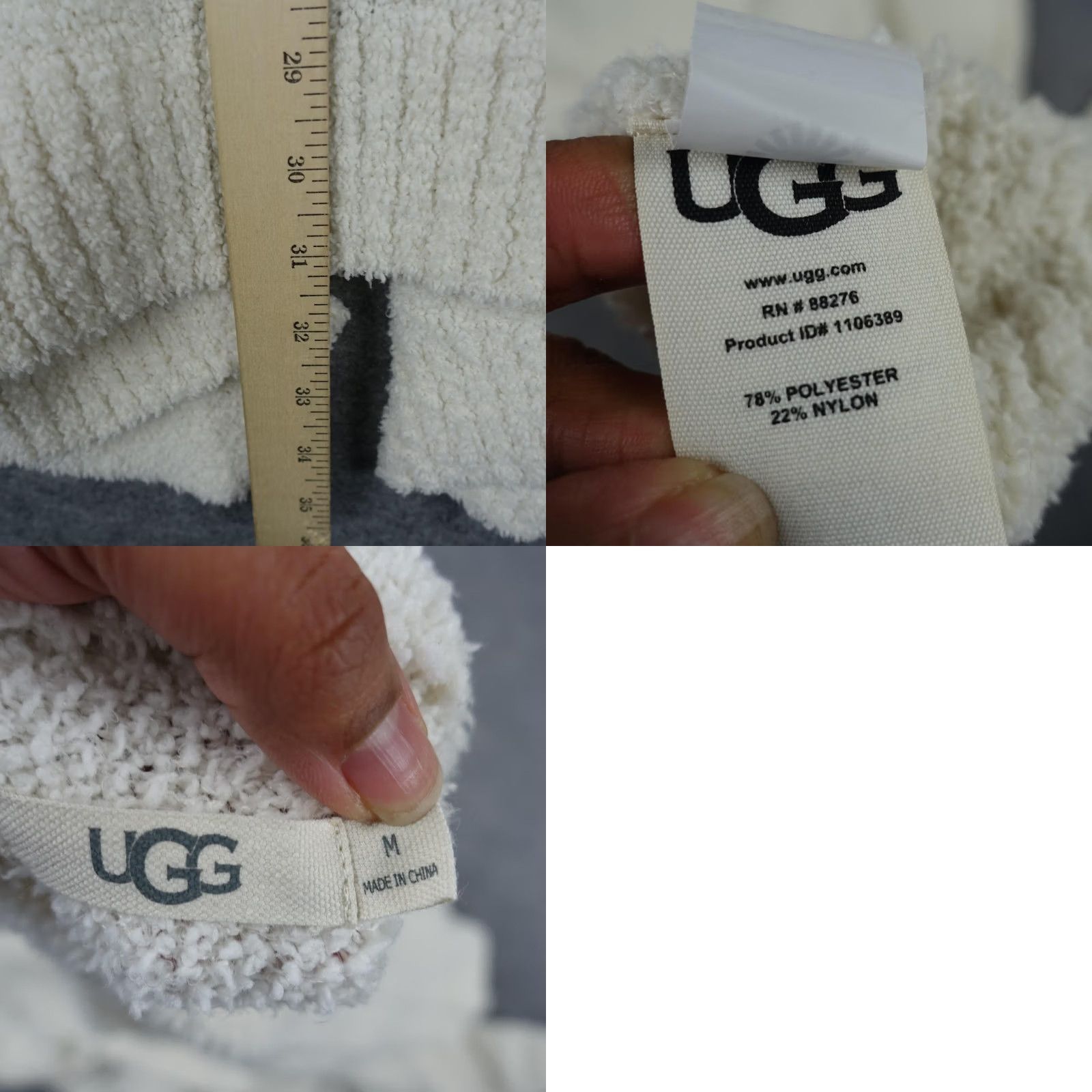 Ugg UGG Cardigan Sweater Womens Medium White Long Sleeve Open Front Fuzzy Sherpa Size M / US 6-8 / IT 42-44 - 8 Thumbnail