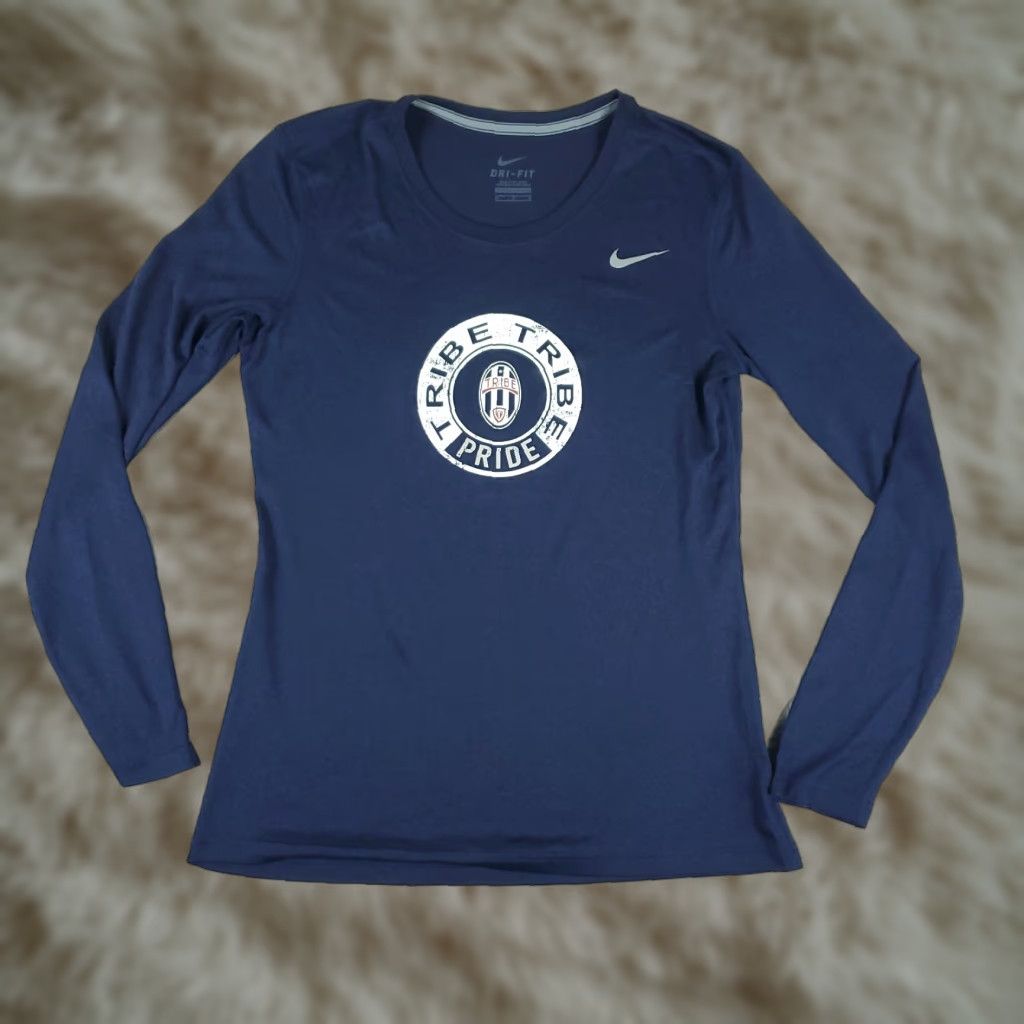 Nike Nike Women T-Shirt Long Sleeve Blue Dri-Fit Pride Tribe Activewear XS? Wait. Size M / US 6-8 / IT 42-44 - 1 Thumbnail
