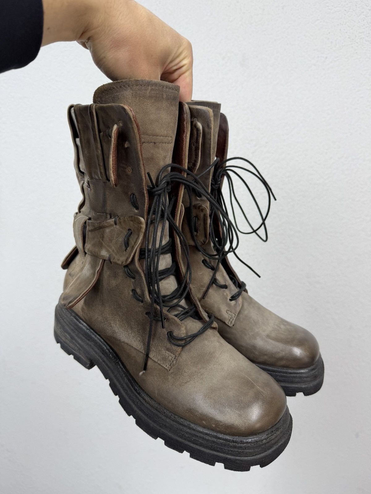 If Six Was Nine AS 98 Vibe Artisan Brown Leather Side Zip Ankle Biker Boots Size US 7.5 / EU 40-41 - 4 Thumbnail
