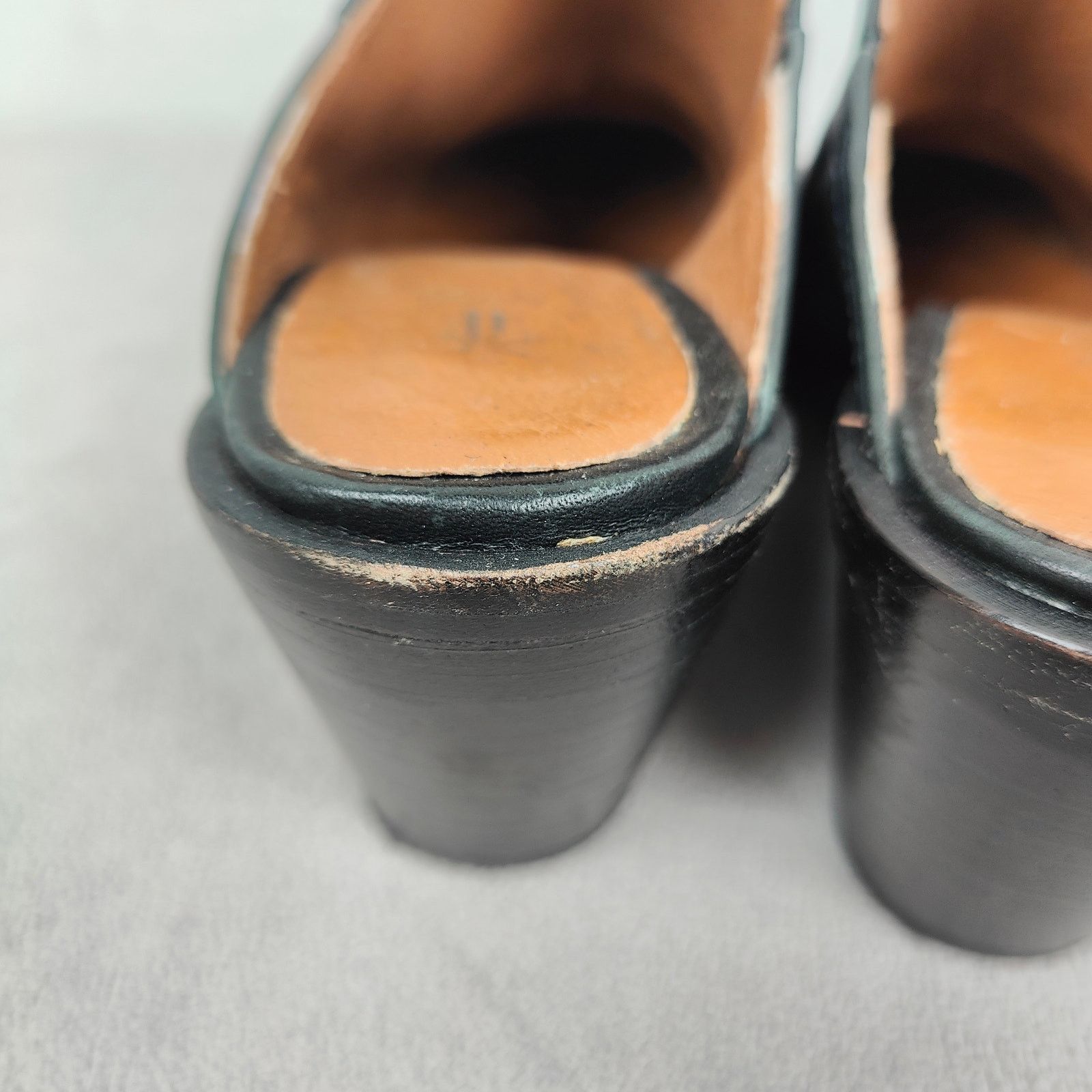Frye Frye Serena Mules Womens 8.5 Black Leather Wedge Sandals Size US 8.5 / IT 38.5 - 10 Thumbnail