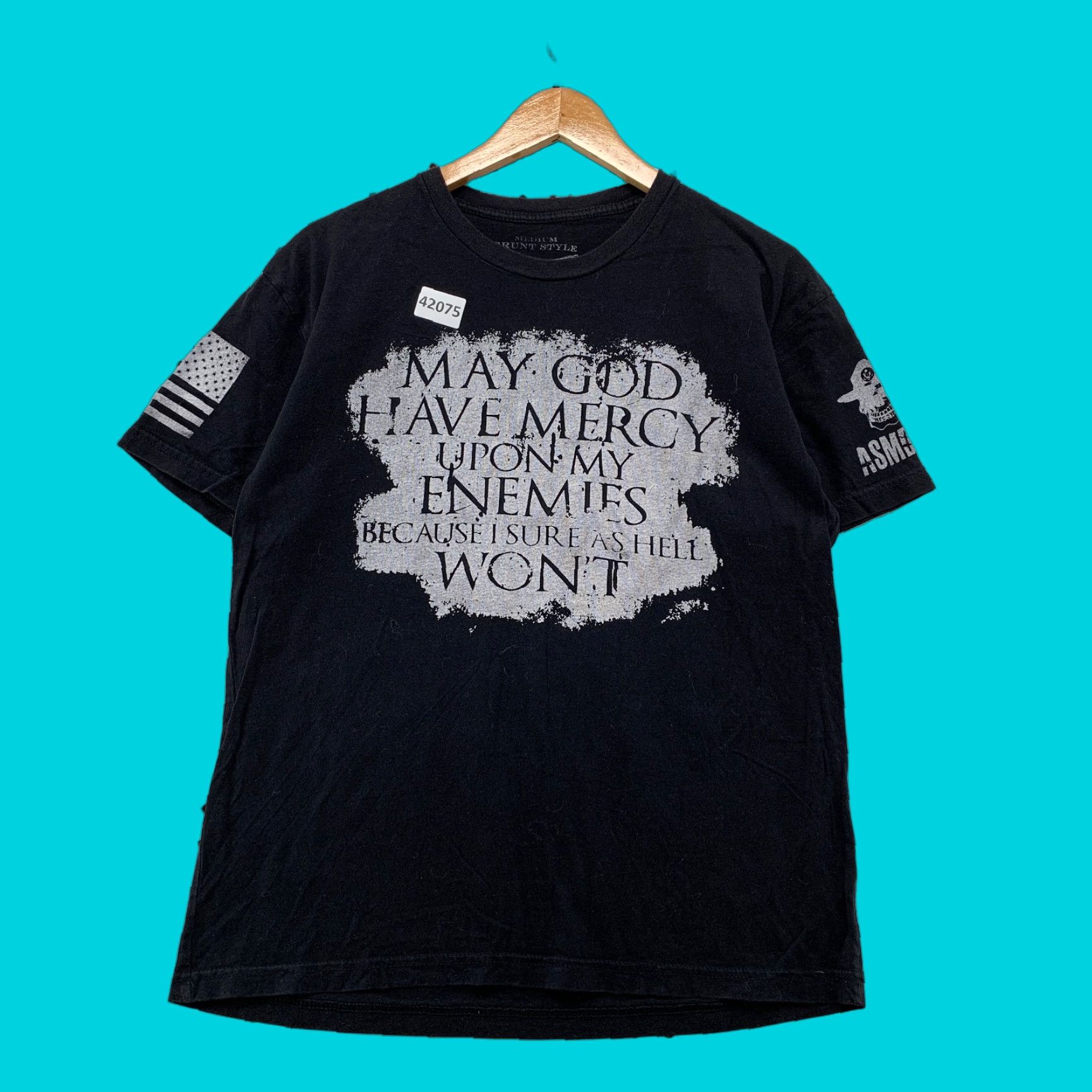 Vintage VINTAGE Grunt Style T-Shirt Mens Medium Short Sleeve Black Graphic Print 90s Memorial Day Men's Size US M / EU 48-50 / 2 - 1 Thumbnail