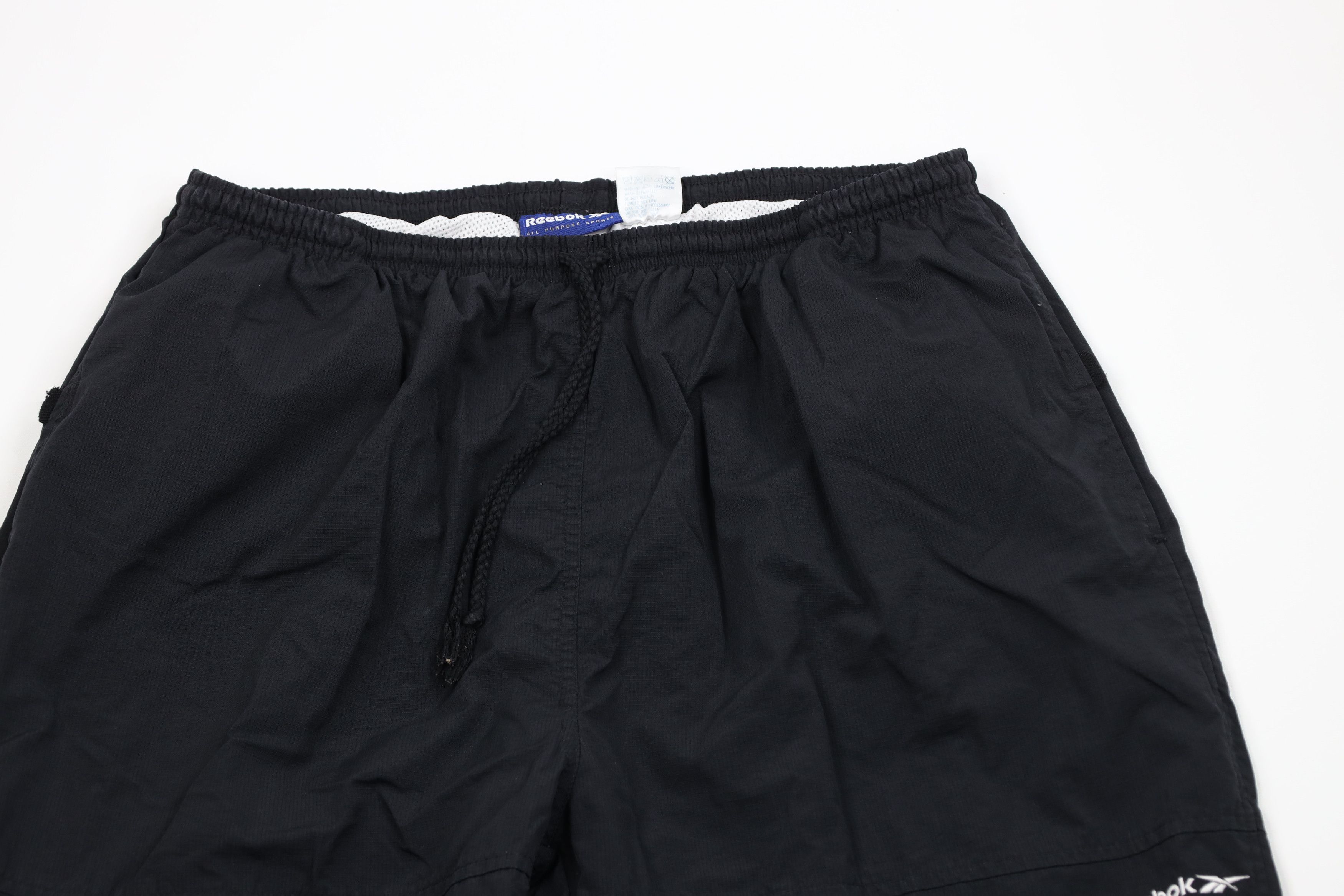 Reebok Vintage 90s Reebok Lined Tapered Leg Windbreaker Pants Black Size US 40 / EU 56 - 2 Thumbnail