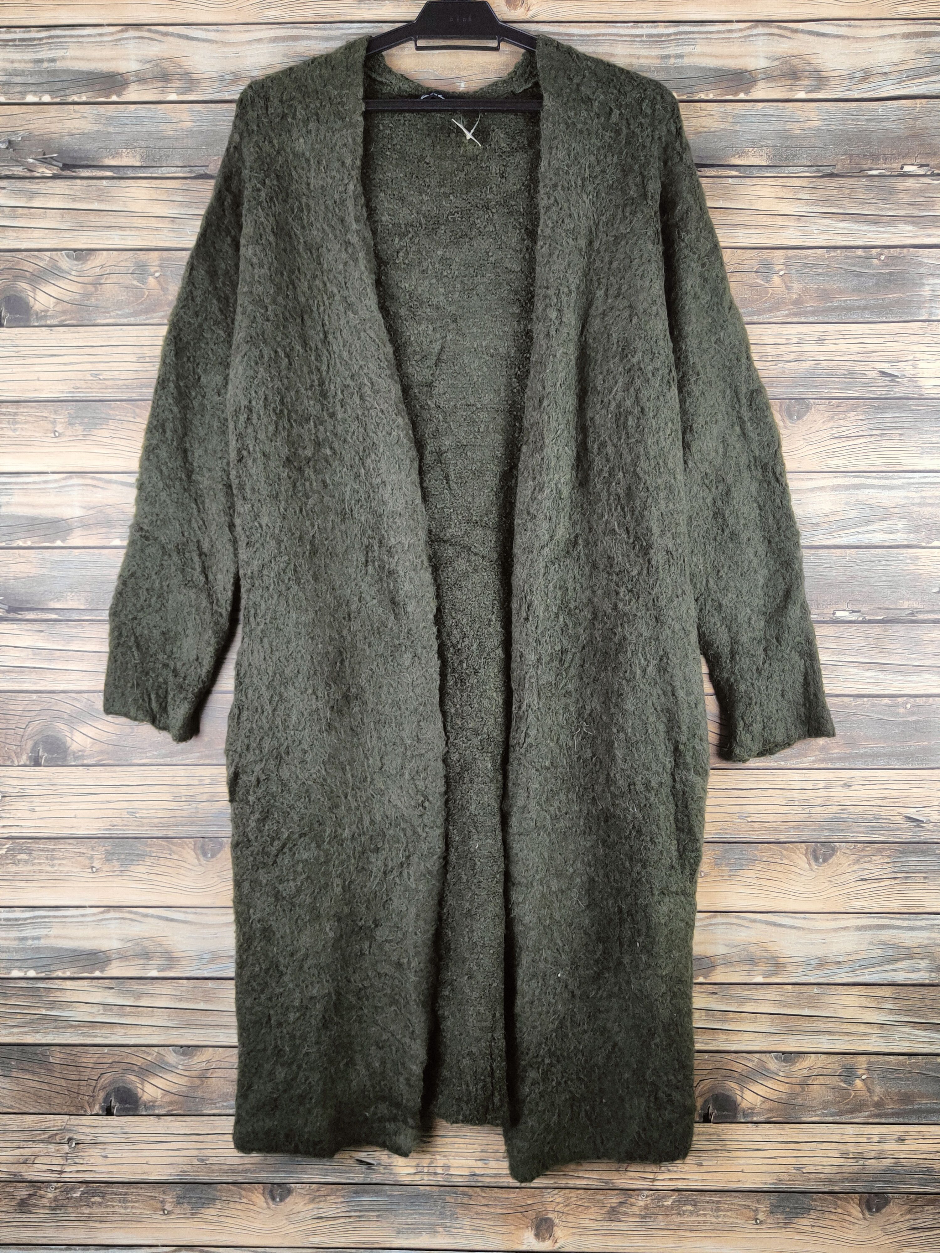 Japanese Brand DL as know as de base Olive Knitwear Long Cardigans #46-602 Size M / US 6-8 / IT 42-44 - 1 Thumbnail