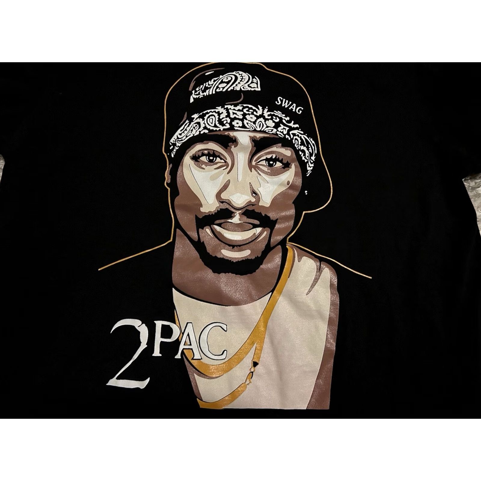 Vintage VINTAGE Tupac Shakur (2 PAC) Men’s T-Shirt Size L Black Swag 69 Rare Shirt Mens L Black Swag 69 Size US L / EU 52-54 / 3 - 3 Thumbnail