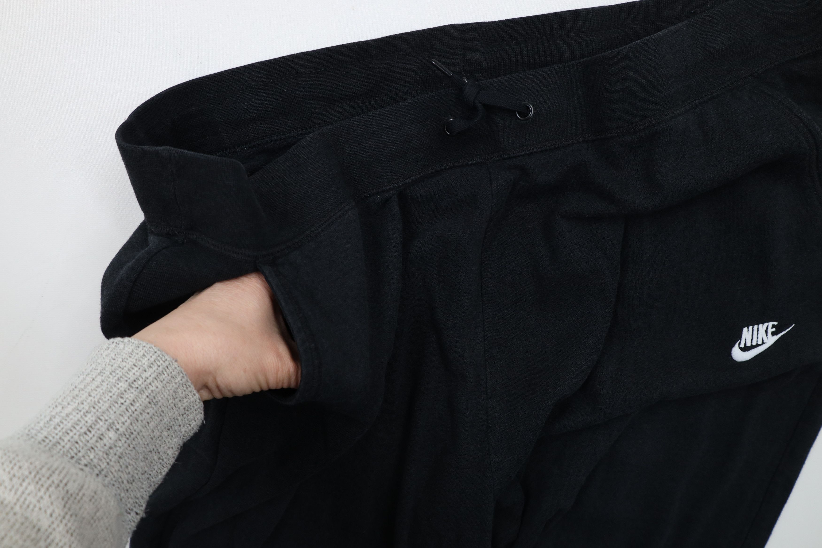 Nike × Vintage Vintage Y2K Nike Scott Mini Swoosh Wide Leg Sweatpants Black Size 42" / US 20 - 7 Thumbnail