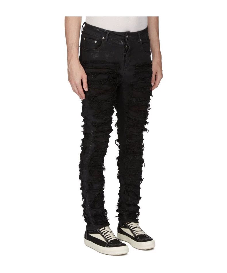 Rick Owens Rick Owens Erosion-Destructed Slim Streamer Wax-Brushed Je Size US 30 / EU 46 - 6 Thumbnail