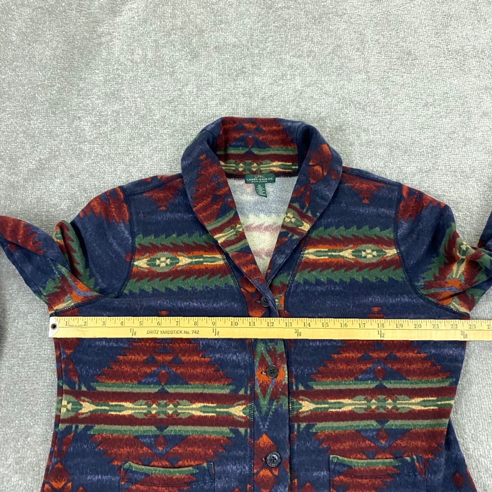 Ralph Lauren VINTAGE is not applicable; use original words only. Ralph Lauren Lauren Jeans Co. Sweater Women XL Aztec Southwestern Shawl Cardigan Size XL / US 12-14 / IT 48-50 - 5 Thumbnail
