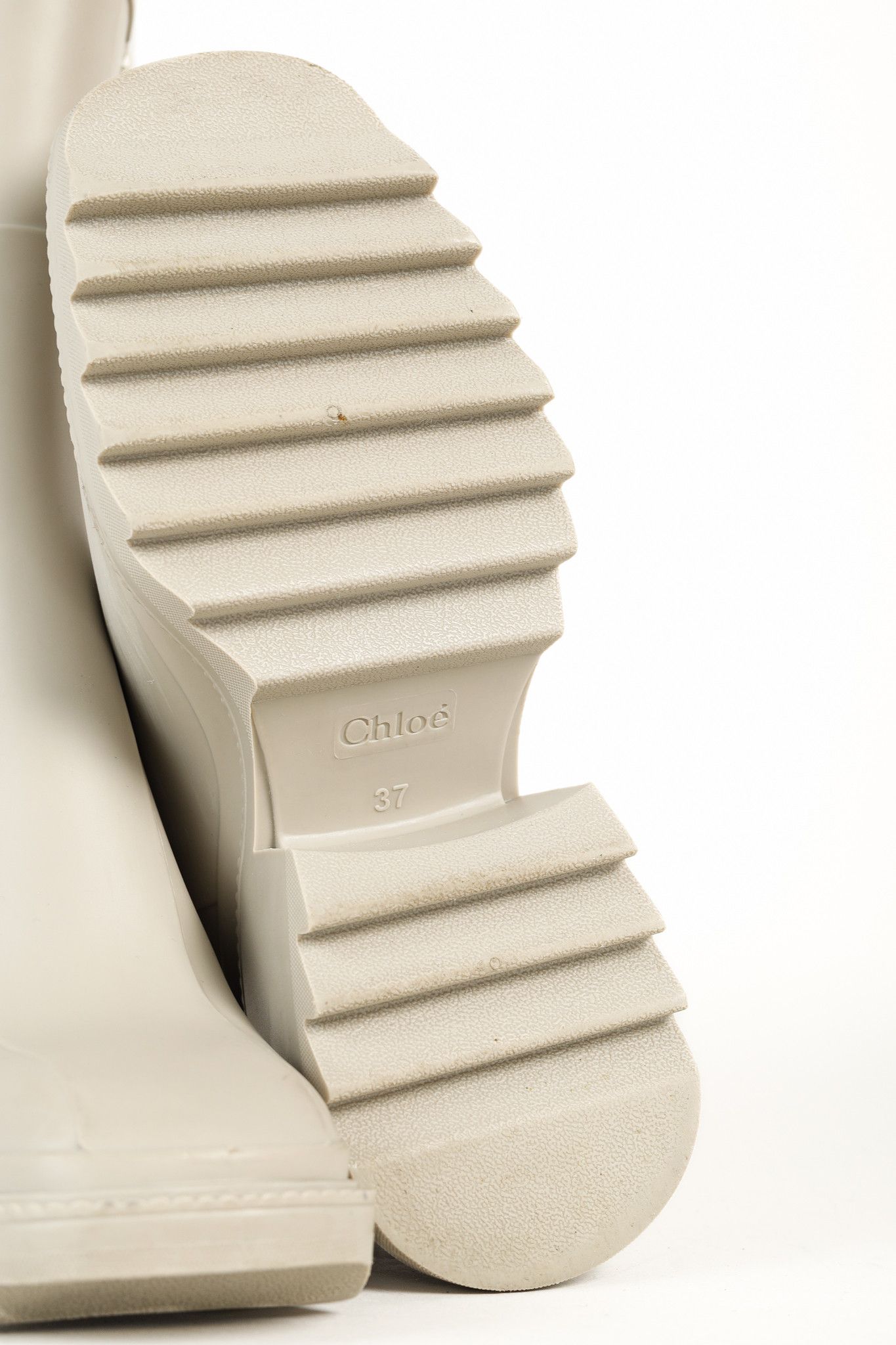 Chloe Chloe Betty Grey Rubber Chunky-Heel Rain Boots Size US 6.5 / IT 36.5 - 5 Thumbnail