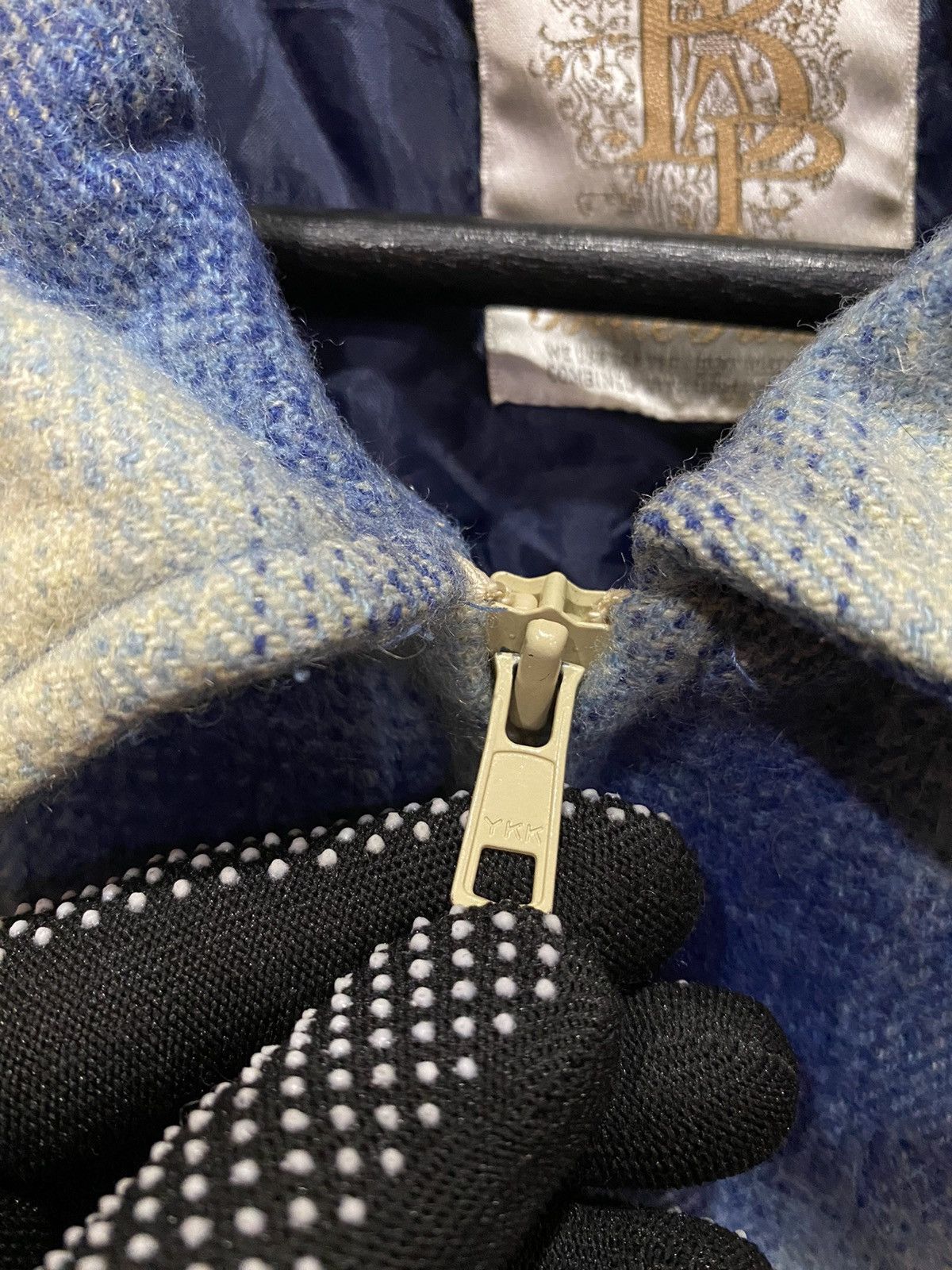 Japanese Brand Belle Paule Vintage Blue Plaid Wool Jacket - Retro Zip-Up Size US M / EU 48-50 / 2 - 4 Thumbnail