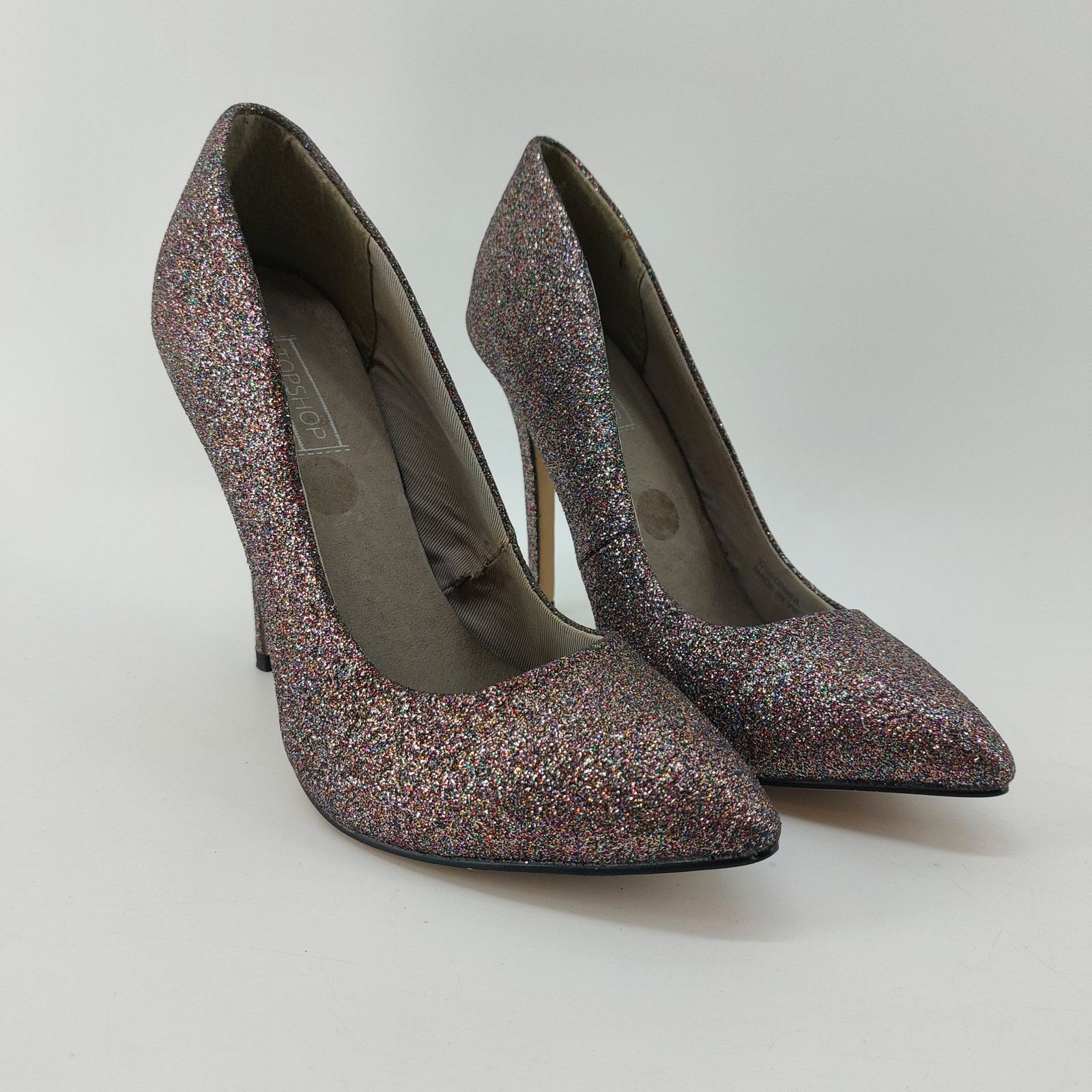 Topshop Topshop Sparkly Multiglitter Pumps Almond Toe High Heels 9.5 Size US 9.5 / IT 39.5 - 3 Thumbnail