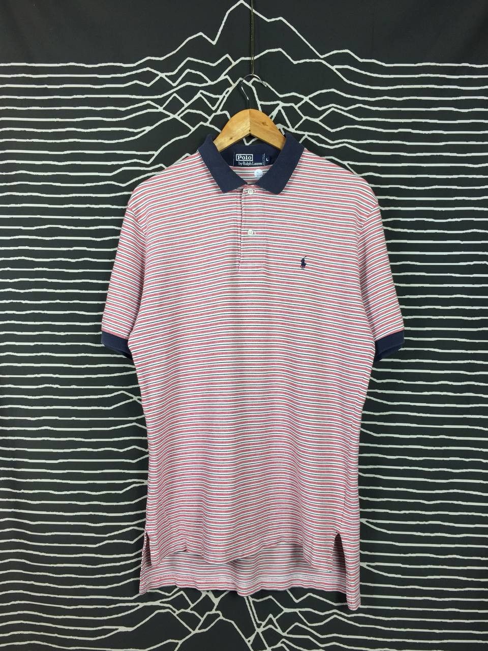 Polo Ralph Lauren × Vintage Vtg Polo Ralph Lauren Small Pony Striped Polo Tee Size US L / EU 52-54 / 3 - 1 Thumbnail