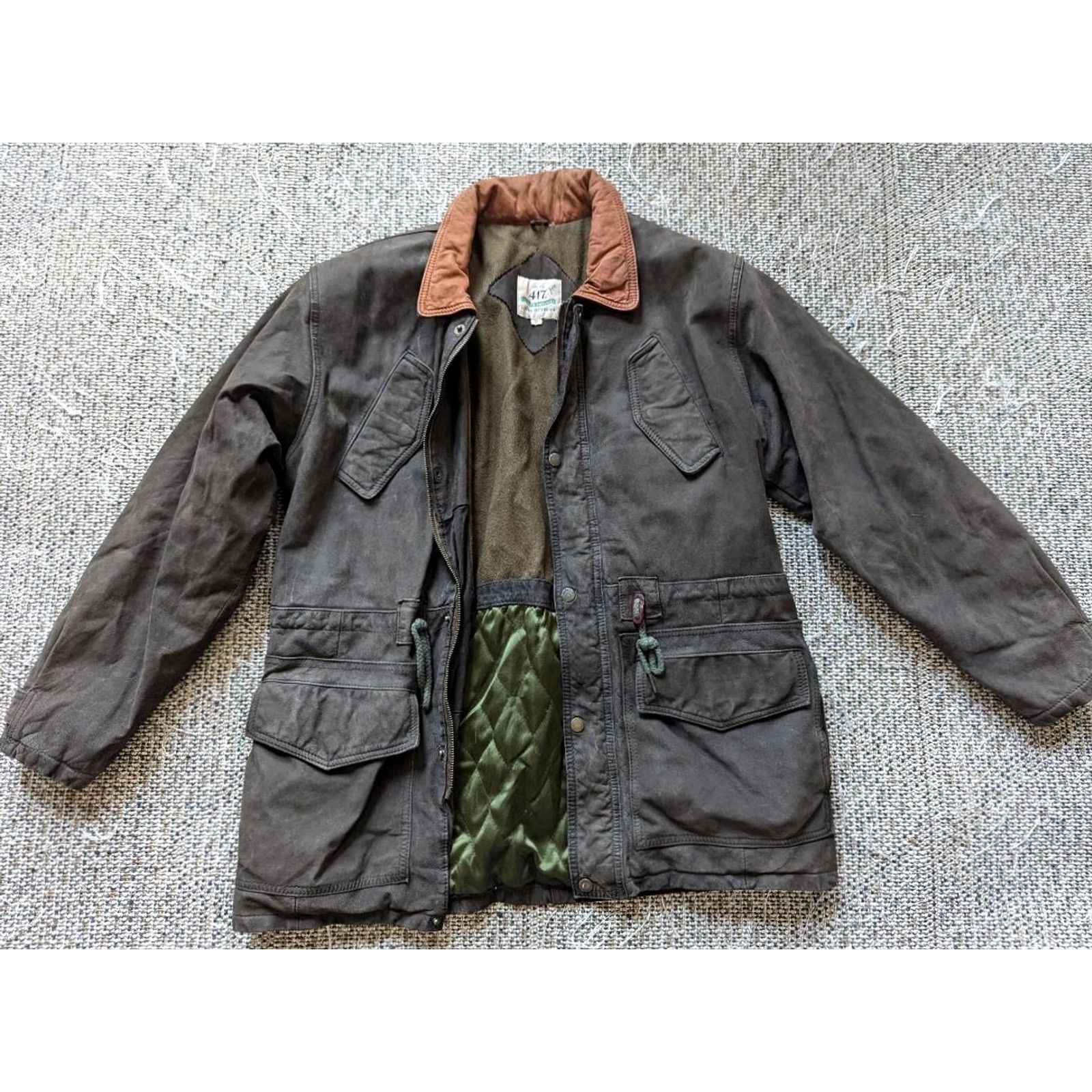 Van Heusen VINTAGE Van Heusen FIELD COAT Parka Coat Mens S Brown Suede Leather Leather Solid 1990s 40-42 Chest Size US S / EU 44-46 / 1 - 3 Thumbnail