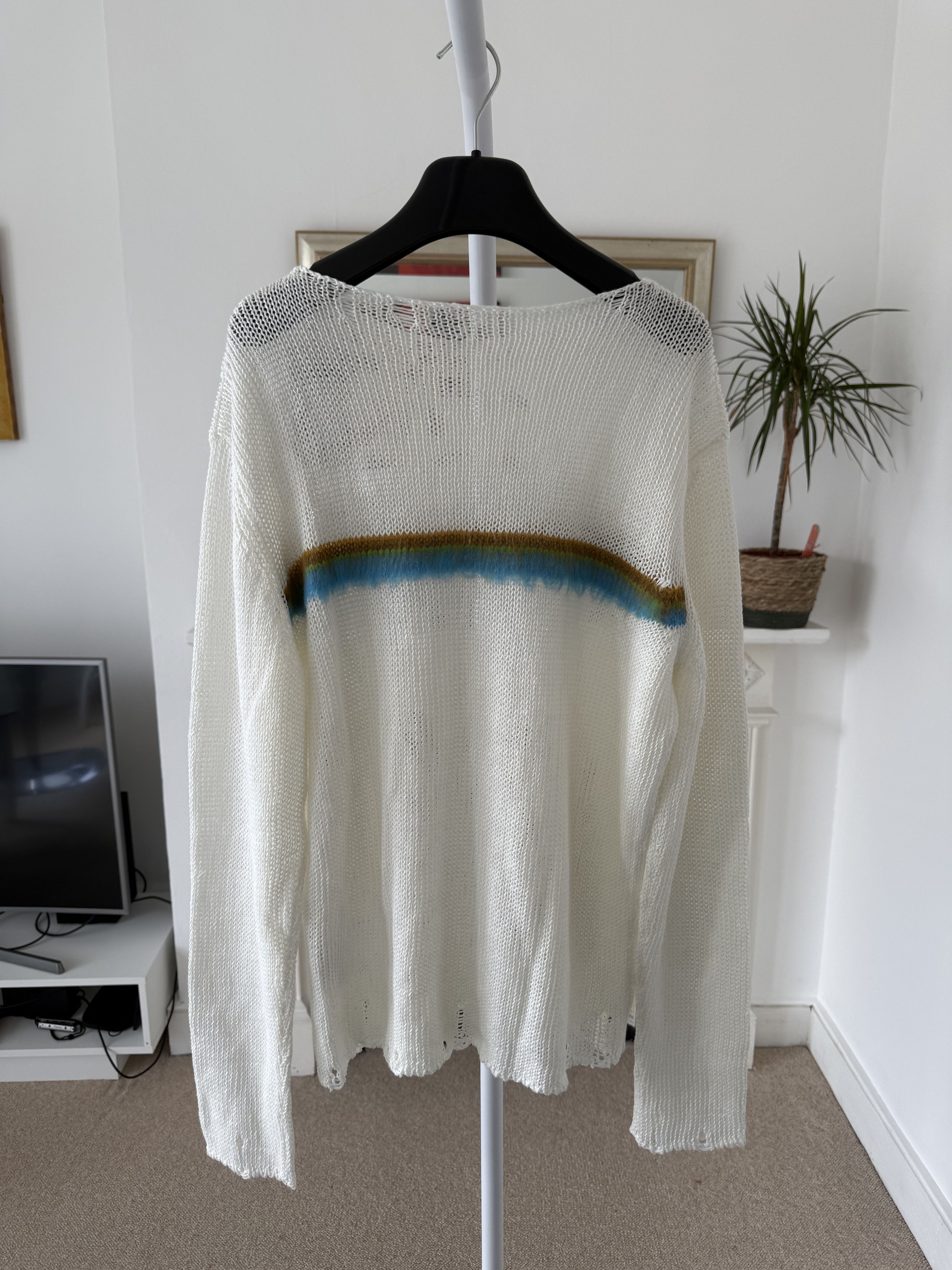 Saint Laurent Paris Saint Laurent Destroyed Mohair Striped Sweater Size US M / EU 48-50 / 2 - 6 Thumbnail
