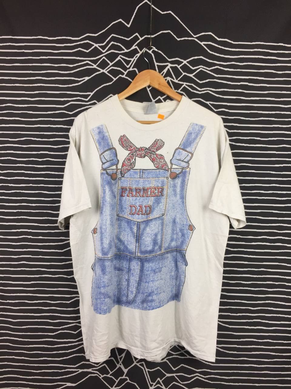 Vintage Vtg 90s Tultex Farmers Dad Overalls Bandana Overprint Tee Size US XL / EU 56 / 4 - 2 Thumbnail