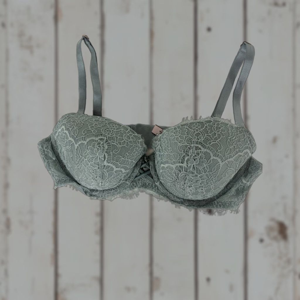 Victoria's Secret Victoria's Secret Dream Angels Lined Demi Teal Lace Bra Womens Size 36C Size ONE SIZE - 1 Thumbnail