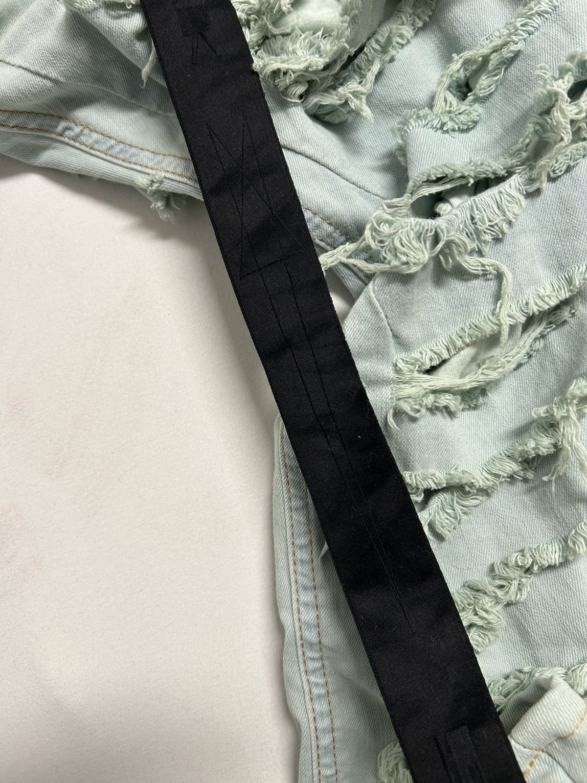 Rick Owens FW2021 Slashed Detroit Aqua Denim Size US 31 - 11 Thumbnail