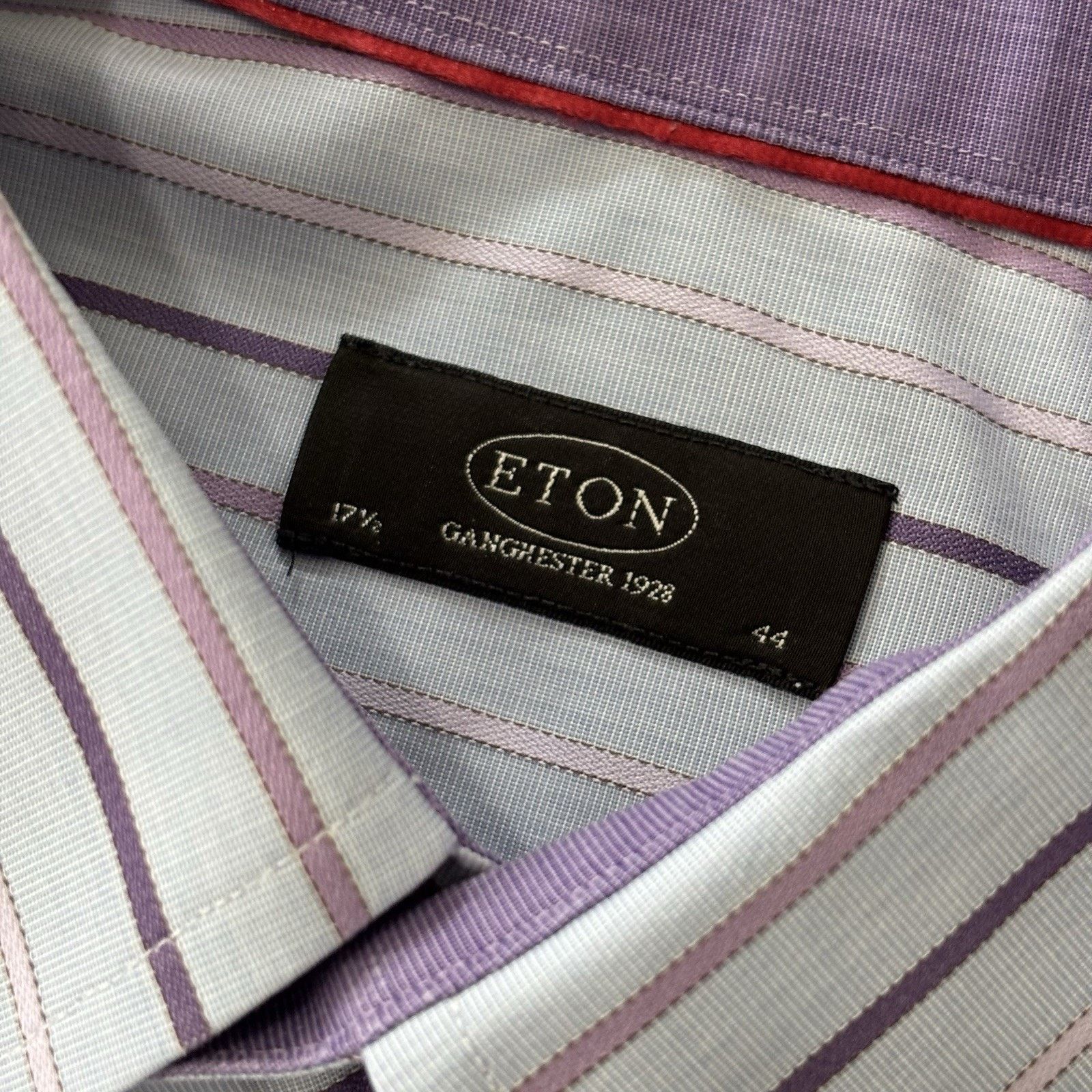 Eton ETON Ganghester Shirt Blue Purple Stripes Mens 17.5 x 44 Size US XL / EU 56 / 4 - 3 Thumbnail