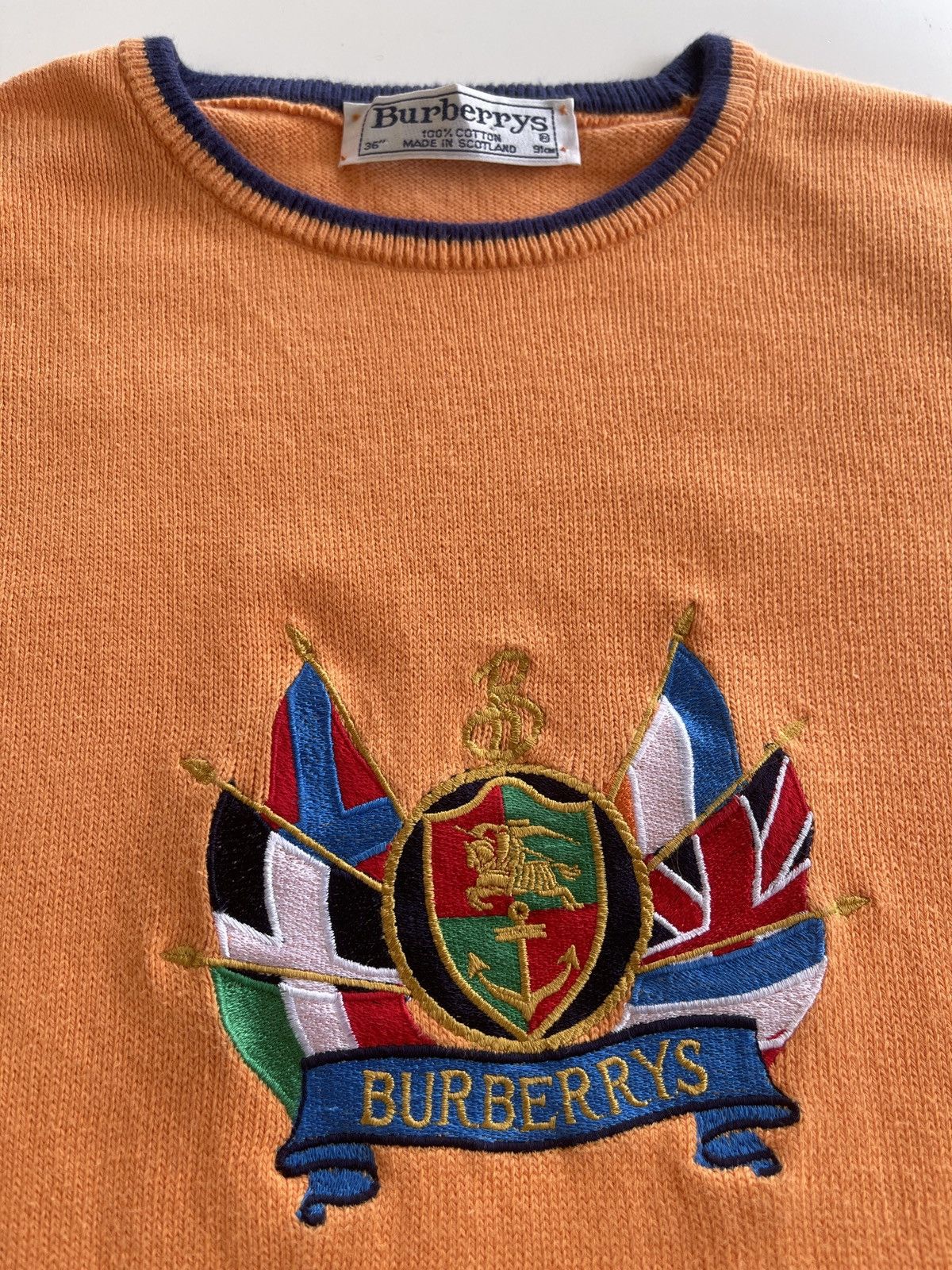 Burberry Vintage Burberrys Scotland Big Logo Knitted Shirt Size M / US 6-8 / IT 42-44 - 6 Thumbnail