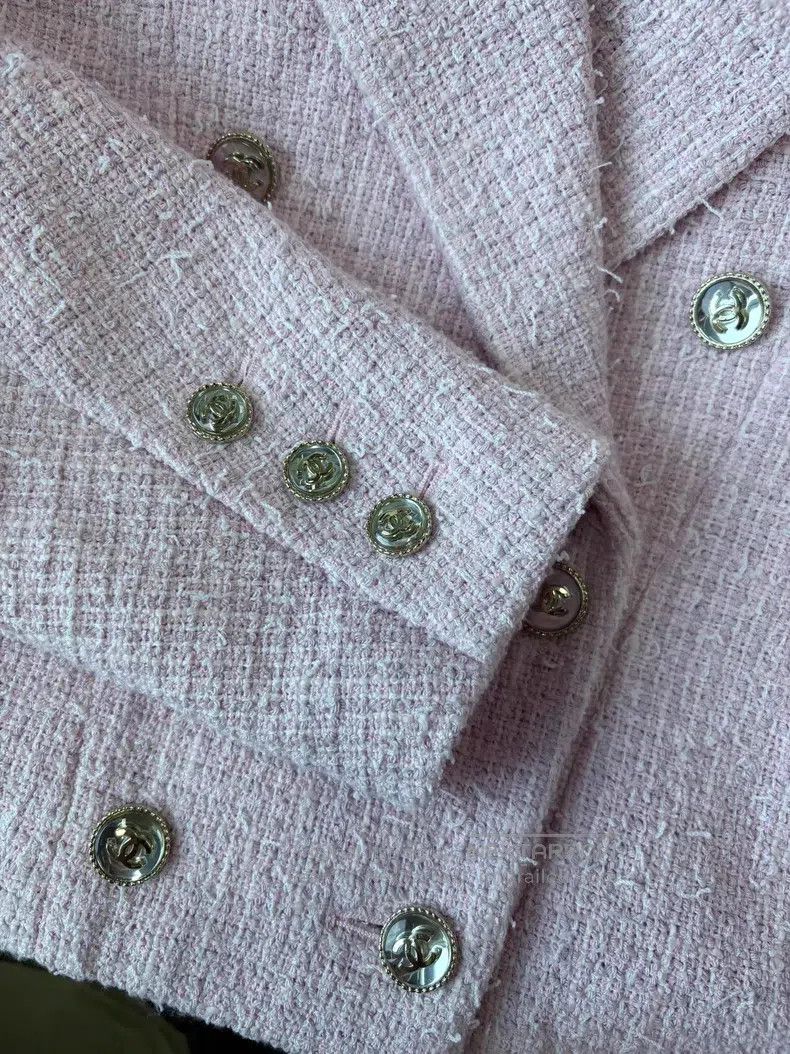 Chanel Chanel 21S show style cherry blossom pink lapel double-bre Size XS / US 0-2 / IT 36-38 - 4 Thumbnail