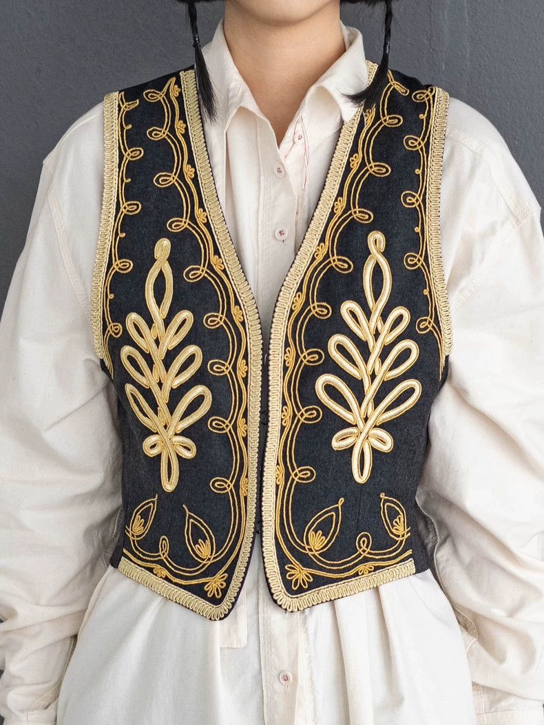 KENZO Golden embroidered vest back vintagery