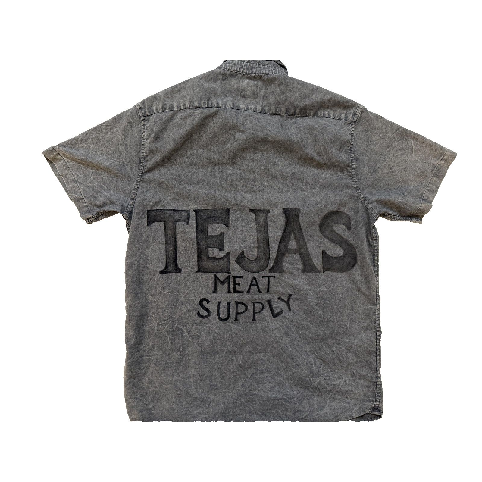 RVCA RVCA Shirt Mens LG Gray Button Up Tejas Meat Supply Size US L / EU 52-54 / 3 - 5 Thumbnail