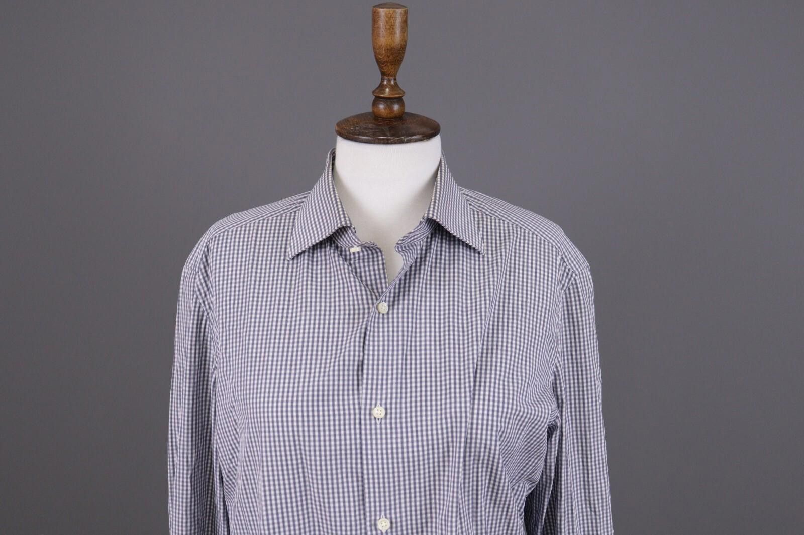 Luigi Borrelli Giampaolo Blue Check Button Down Shirt Size 40 / 15 3/4 Size US M / EU 48-50 / 2 - 2 Thumbnail