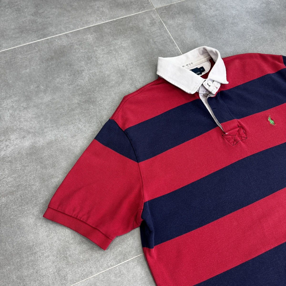 Polo Ralph Lauren Vintage Polo Ralph Lauren Striped Men Polo Shirt Size L Size US L / EU 52-54 / 3 - 3 Thumbnail
