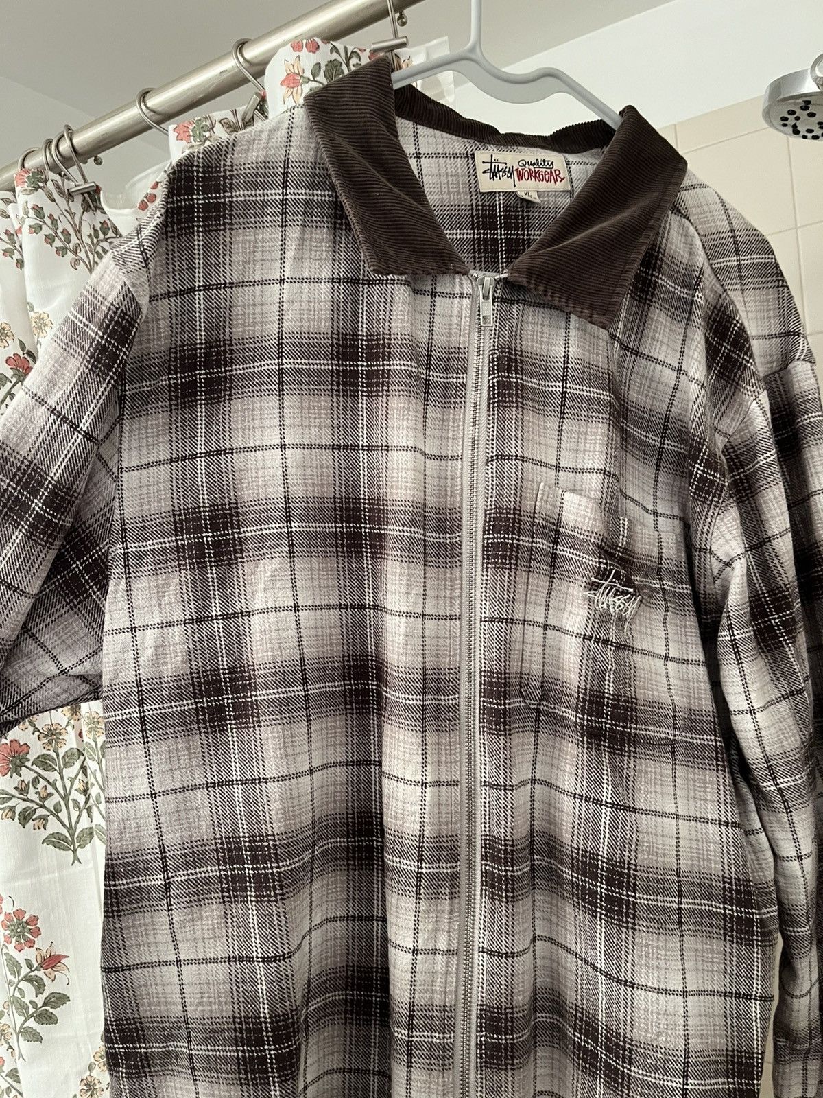 ジャケット・アウター Stussy Heavy Brushed Plaid Zip Up Shirt STUSSY ステューシー ジャケット メンズ Heavy Brushed Plaid