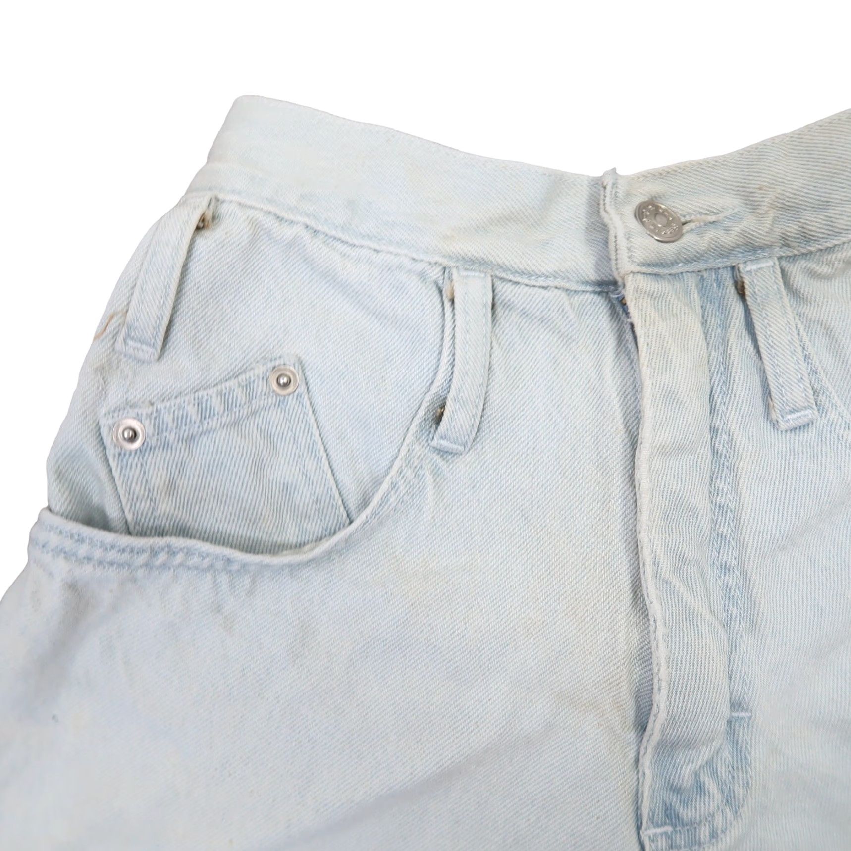 Vintage VINTAGE 80s Cap Ferrat light wash denim high rise shorts 24" XS Women Cut-Off 100% Cotton Summer Spring Blue Jeans Womens Size 26" / US 2 / IT 38 - 2 Thumbnail