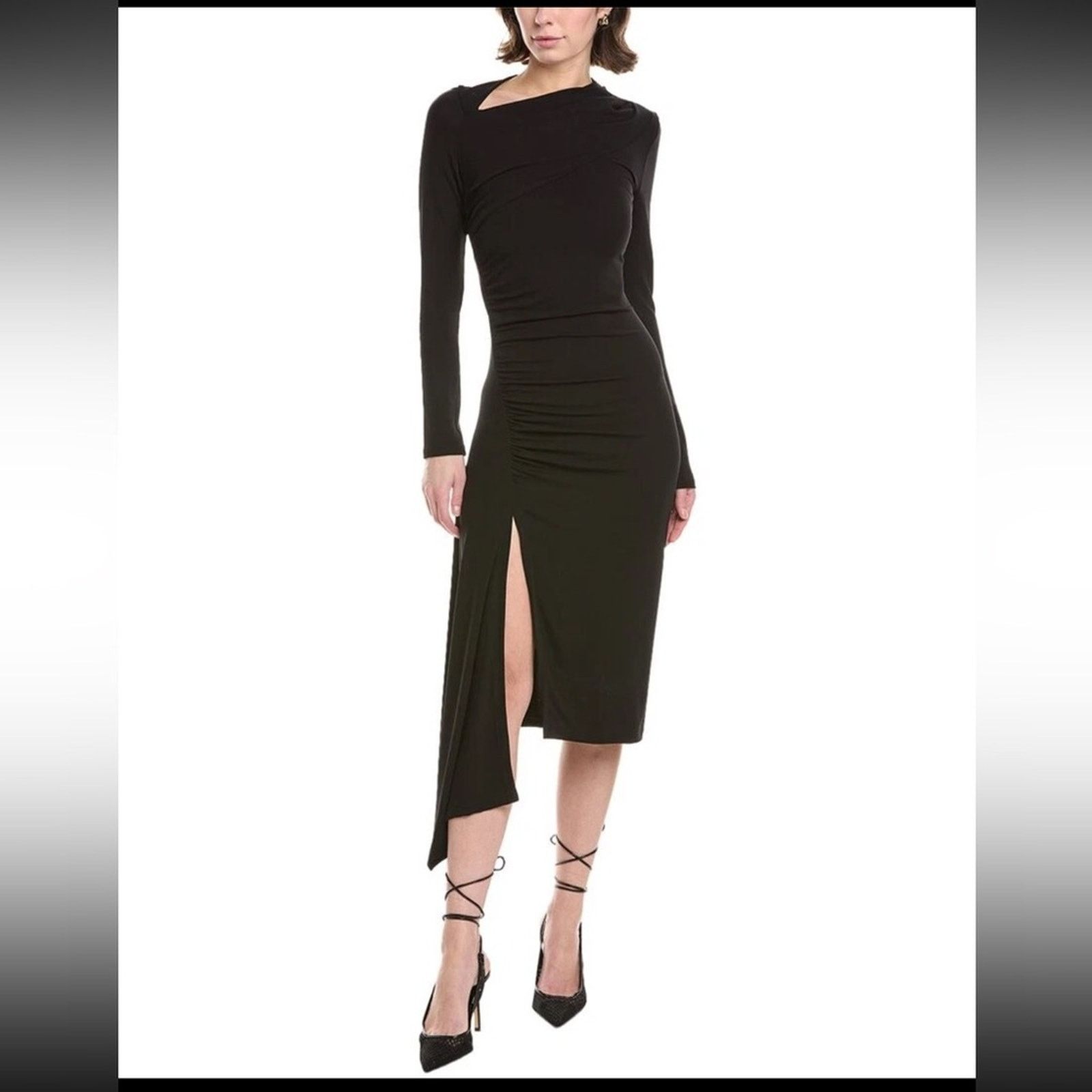 Enza Costa NEW Enza Costa $395 Black Matte Jersey Slash Dress size XS Size XS / US 0-2 / IT 36-38 - 1 Thumbnail