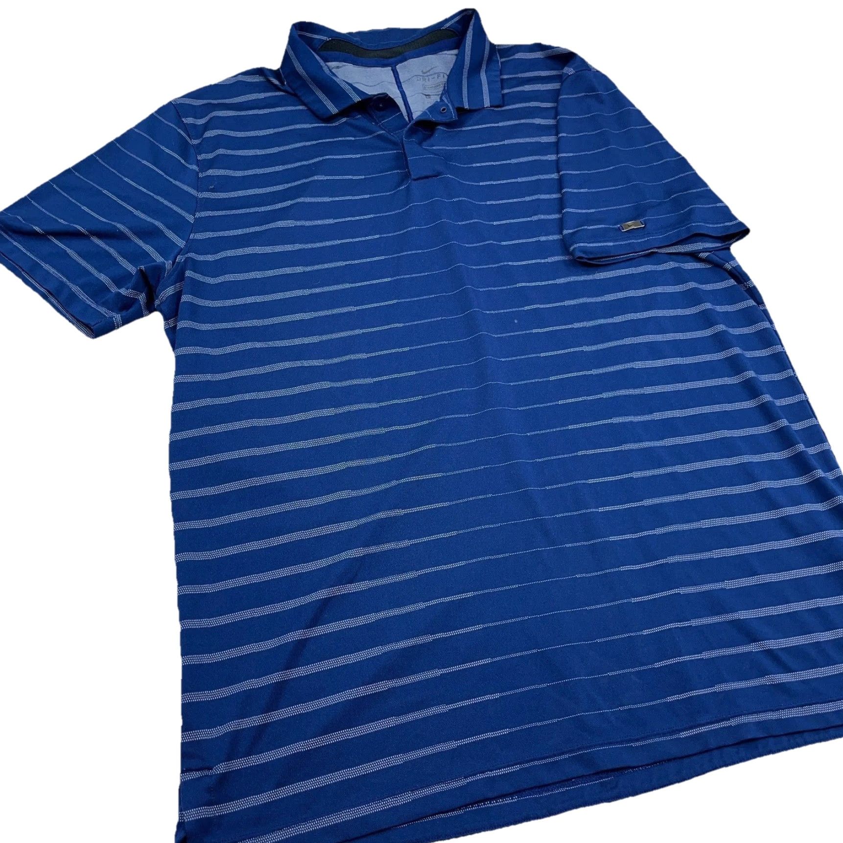 Nike Nike Polo Shirt Men L Blue Striped Dri Fit Performance Golf Standard Snap Shirt L Mens Nike Dri-Fit Polo Blue Striped - Size US L / EU 52-54 / 3 - 4 Thumbnail