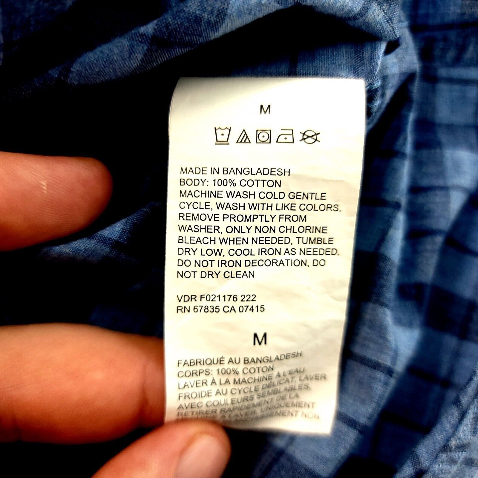 Nautica Nautica Classic Fit Medium Blue Plaid Pocket Front Cotton Bu Size US M / EU 48-50 / 2 - 11 Thumbnail