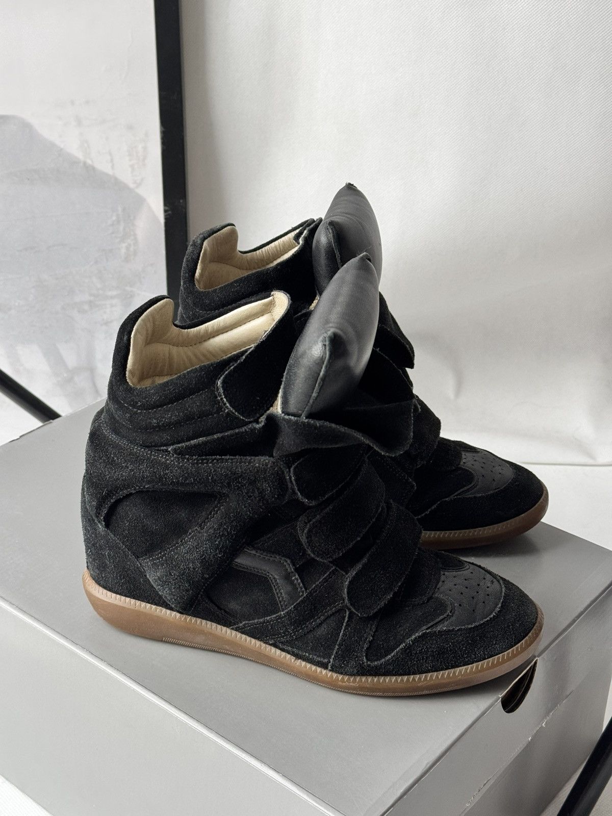 Isabel Marant Isabel Marant Bekett sneakers shoes Washed Black Suede Wedge Size US 9 / IT 39 - 13 Thumbnail