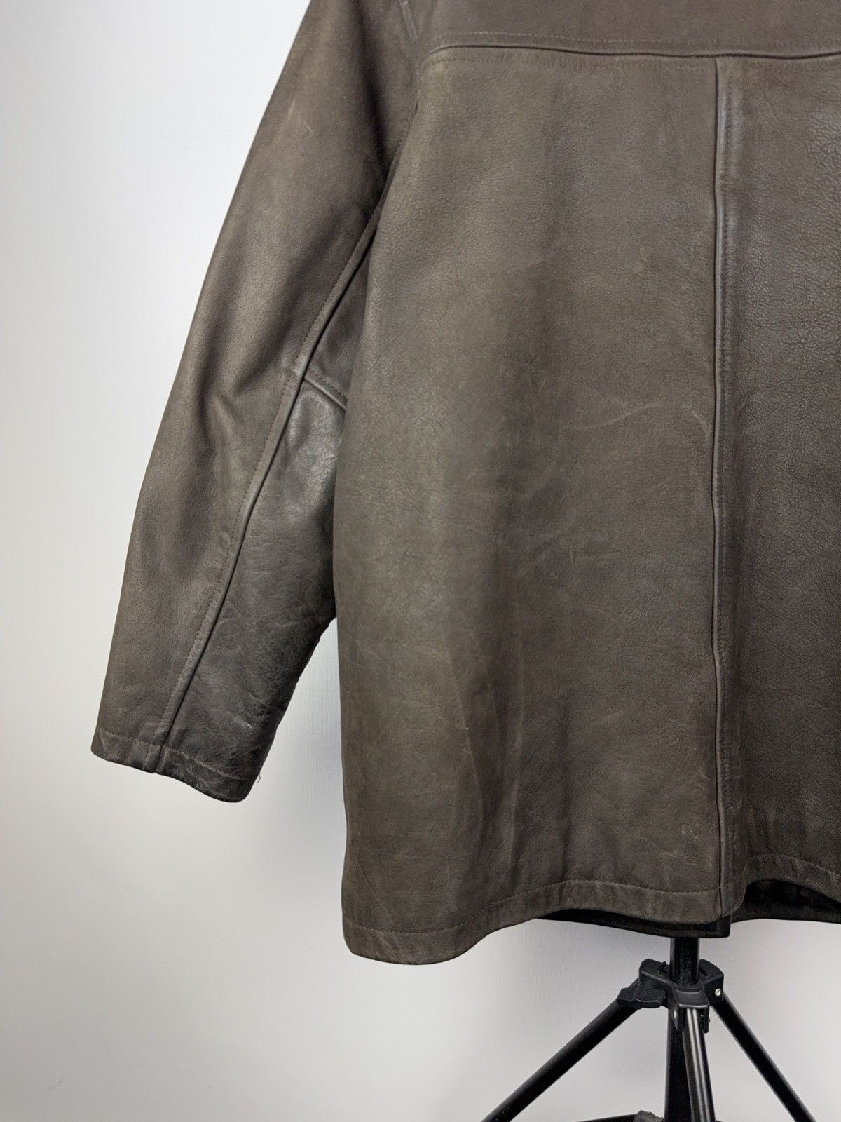 Leather Vintage 90s Genuine Leather MOTO Bomber Jacket Rock Punk Size US L / EU 52-54 / 3 - 8 Thumbnail