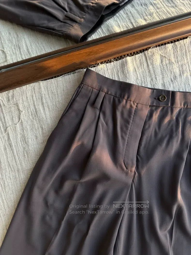 Hermes Hermes Crepe Fine Wool Suit Pants, Dark Grey Size 25" / US 0 / IT 36 - 6 Thumbnail