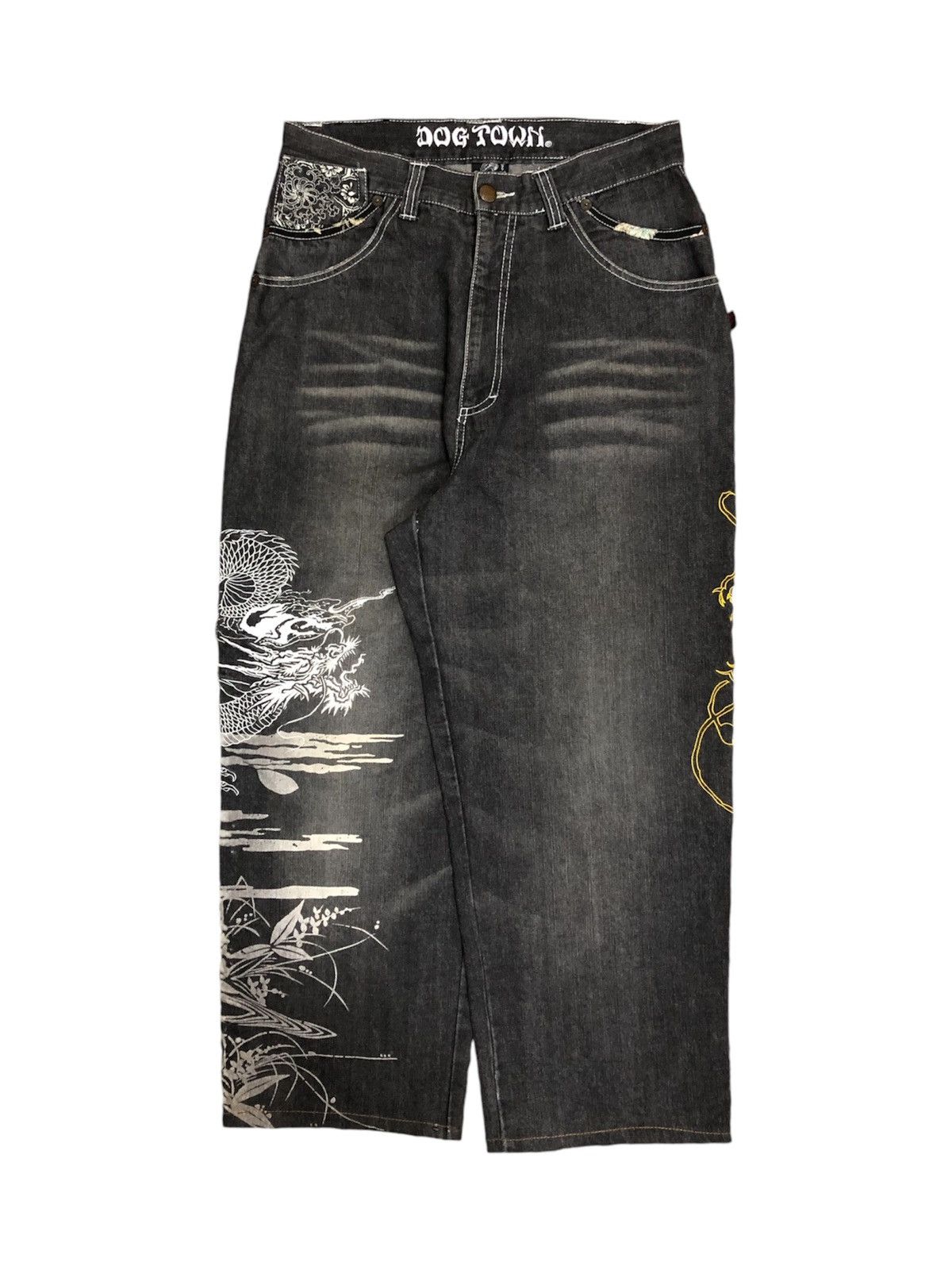 Dogtown 34x42 INSANE DOGTOWN BLACK DRAGON EMBROIDERED JEANS Size US 34 / EU 50 - 2 Thumbnail