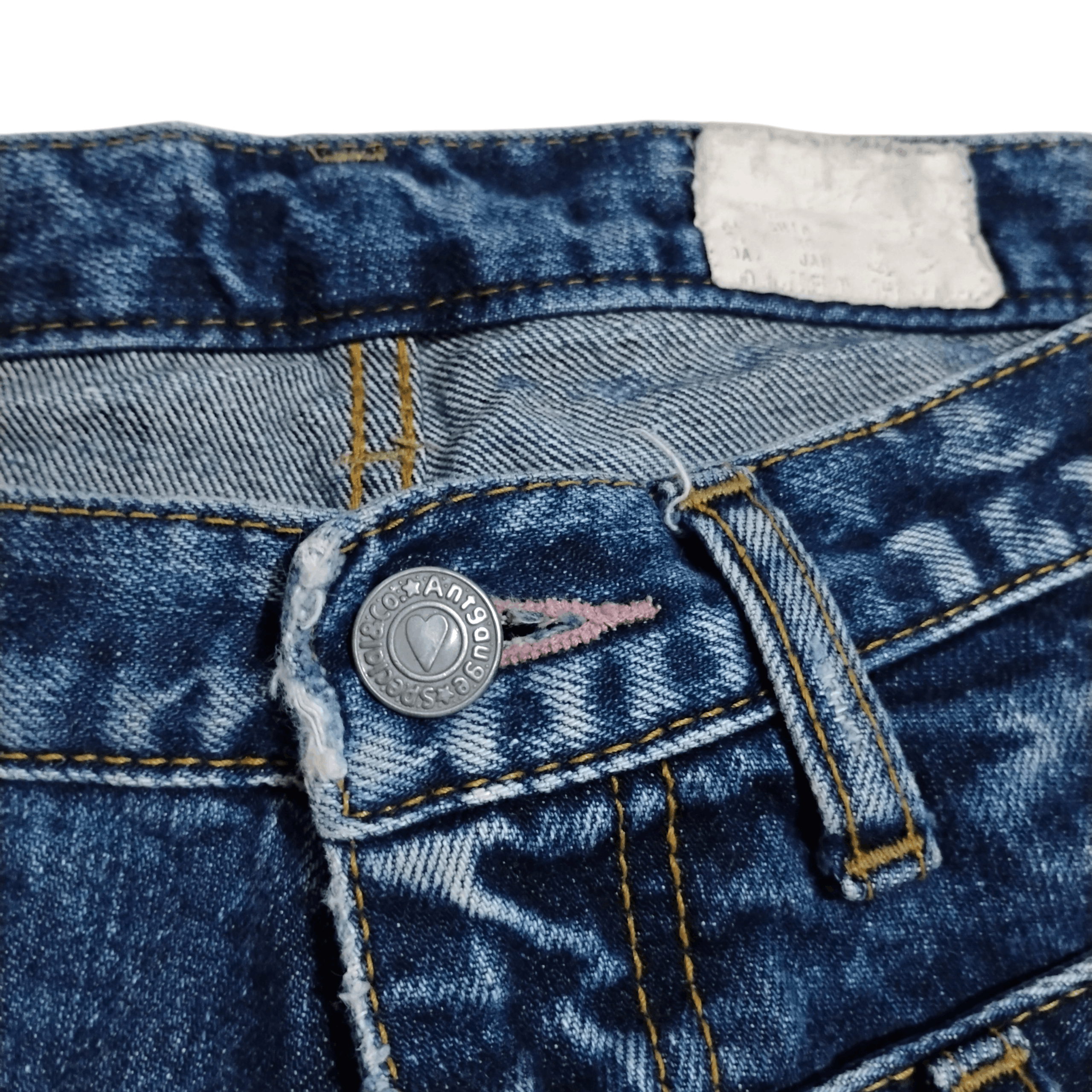 Japanese Brand Antgauge Double Waist Patchwork Ripped Distressed Jeans Size 29" - 8 Thumbnail