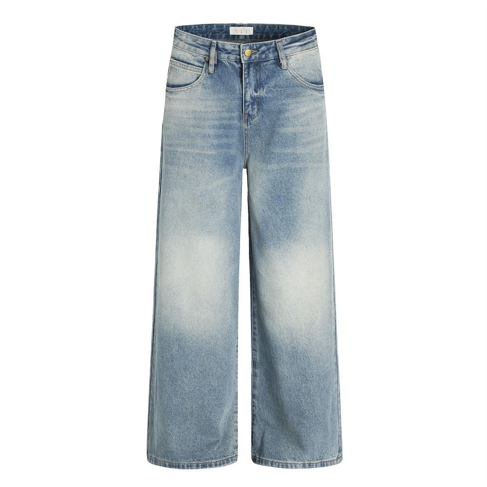 Japanese Brand × Jean Street punk washed gradient loose straight distressed jeans Size US 34 / EU 50 - 1 Thumbnail
