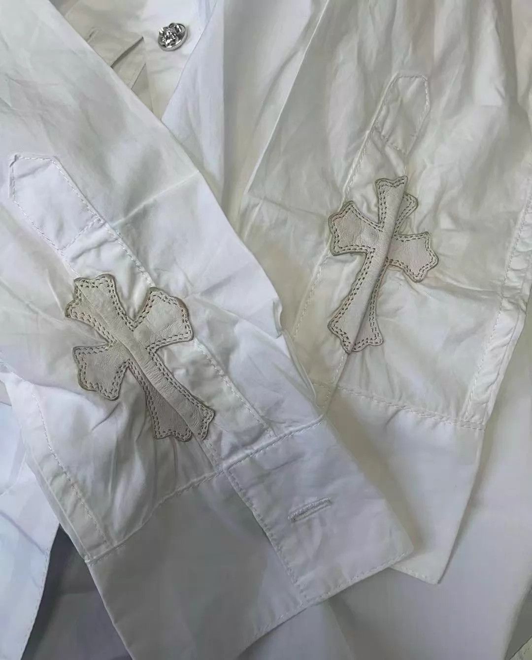 Chrome Hearts Chrome Hearts Cross Patchwork Shirt White M 98 New Size US M / EU 48-50 / 2 - 1 Thumbnail
