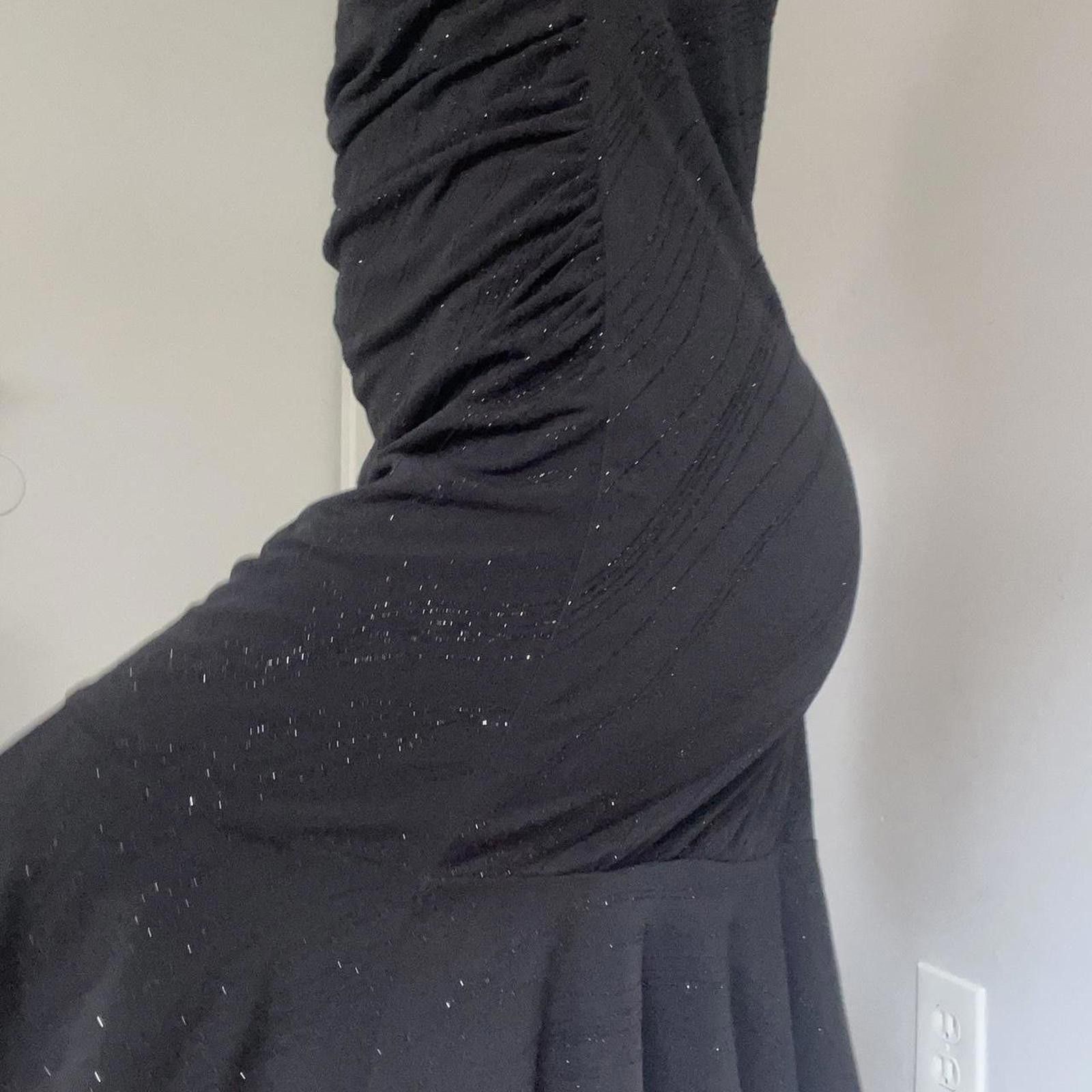 Other Black strapless midi dress with silver glitter Size L / US 10 / IT 46 - 7 Thumbnail