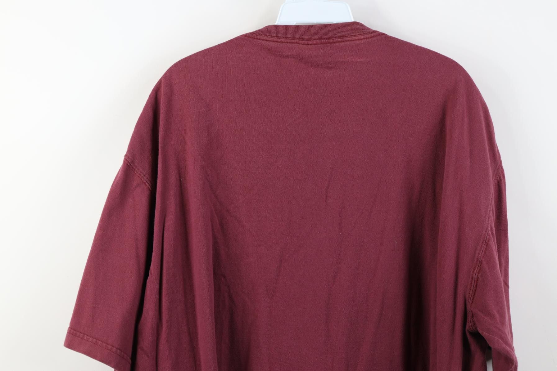 Vintage Vintage 90s Streetwear Cotton Short Sleeve T-Shirt Burgundy Size US XL / EU 56 / 4 - 11 Thumbnail